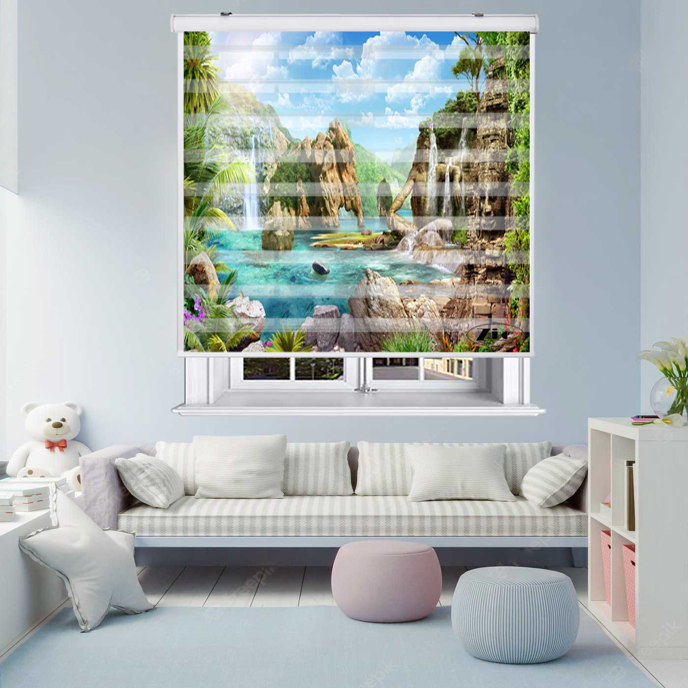 پرده زبرا زیو کد L5081 سایز 150X150 سانتی متر