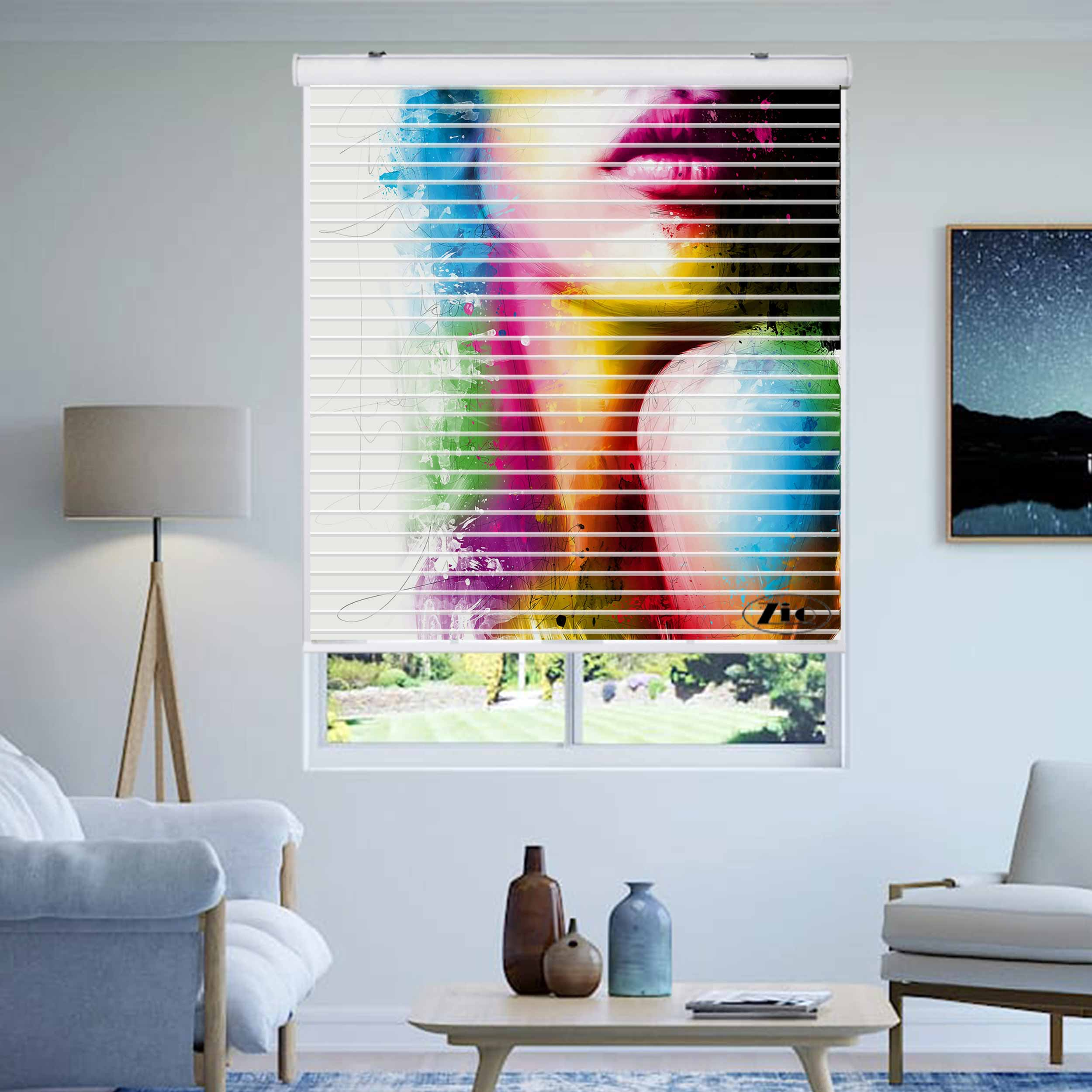 پرده زبرا زیو مدل P-6016 سایز 150x150 سانتی متر