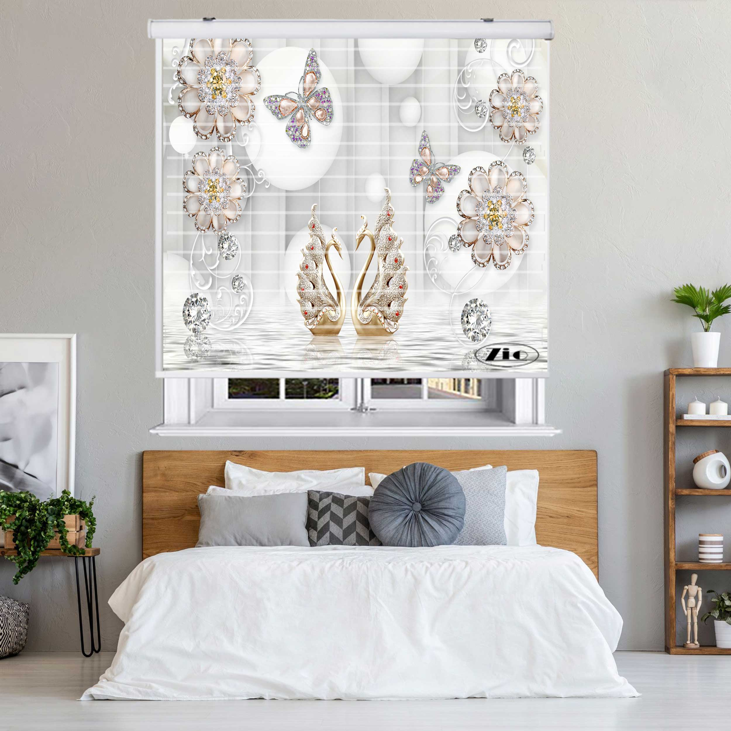 پرده زبرا زیو مدل 3D1094 سایز 150x150 سانتی متر
