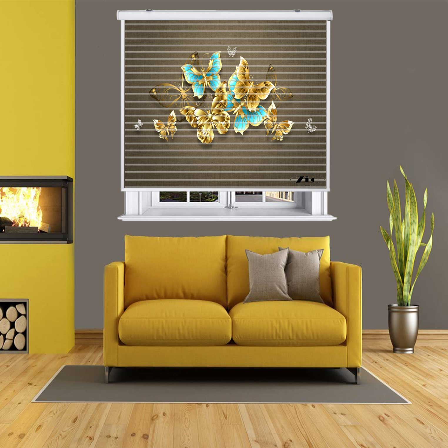 پرده زبرا زیو مدل سیلوئت 3D1360 سایز 150x150 سانتی متر