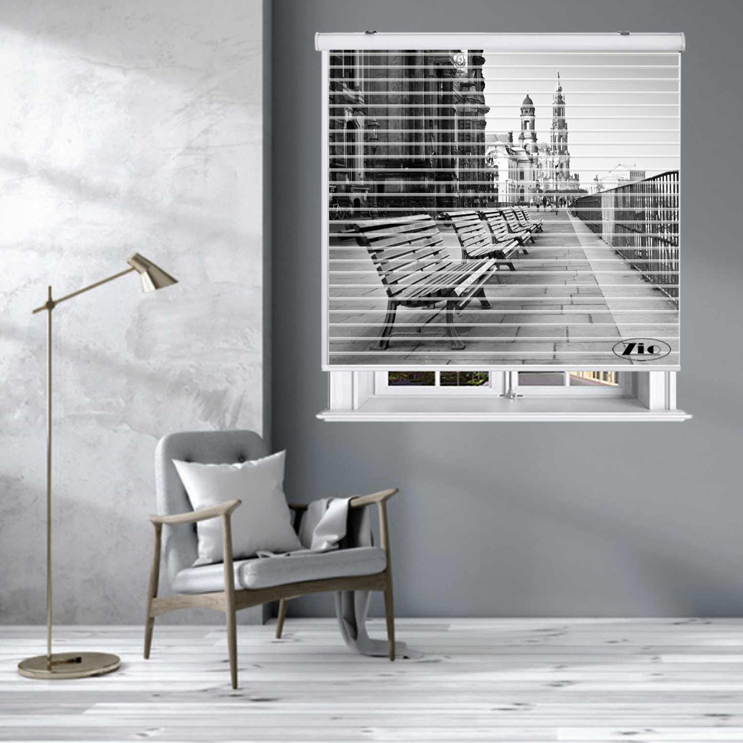 پرده زبرا زیو مدل سیلوئت C-2031 سایز 150x150 سانتی متر