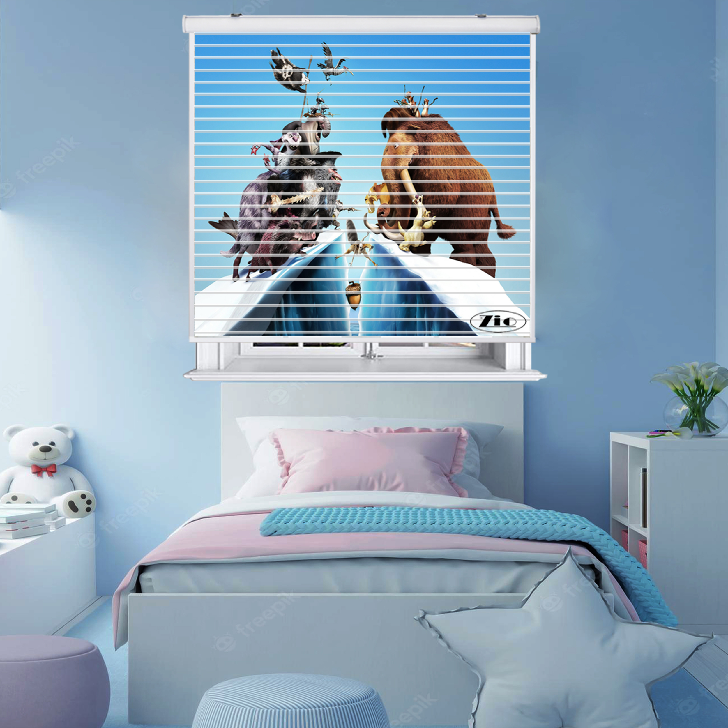 پرده زبرا زیو مدل سیلوئت K3029 سایز 150x150 سانتی متر