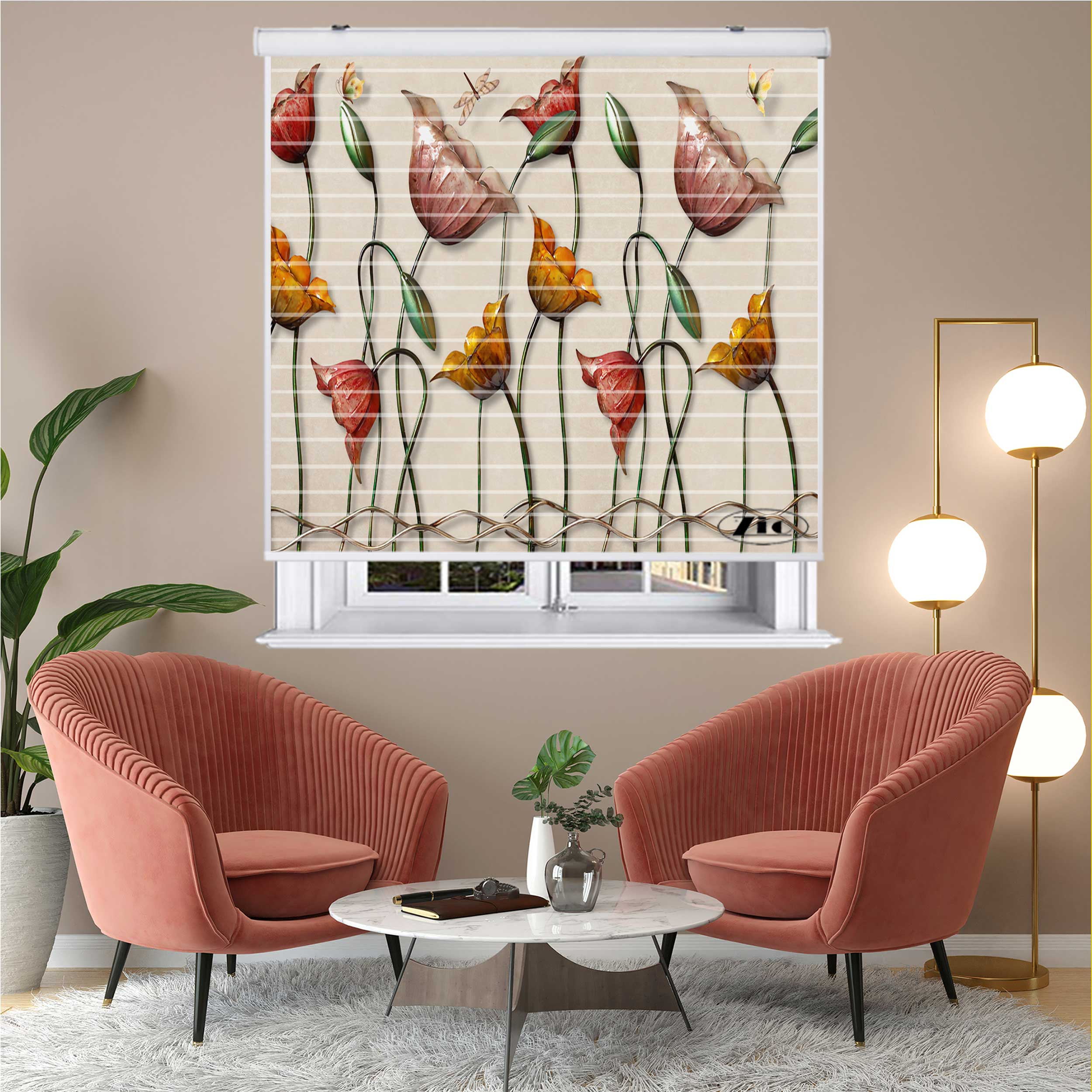 پرده زبرا زیو مدل 3D1124 سایز 150x150 سانتی متر