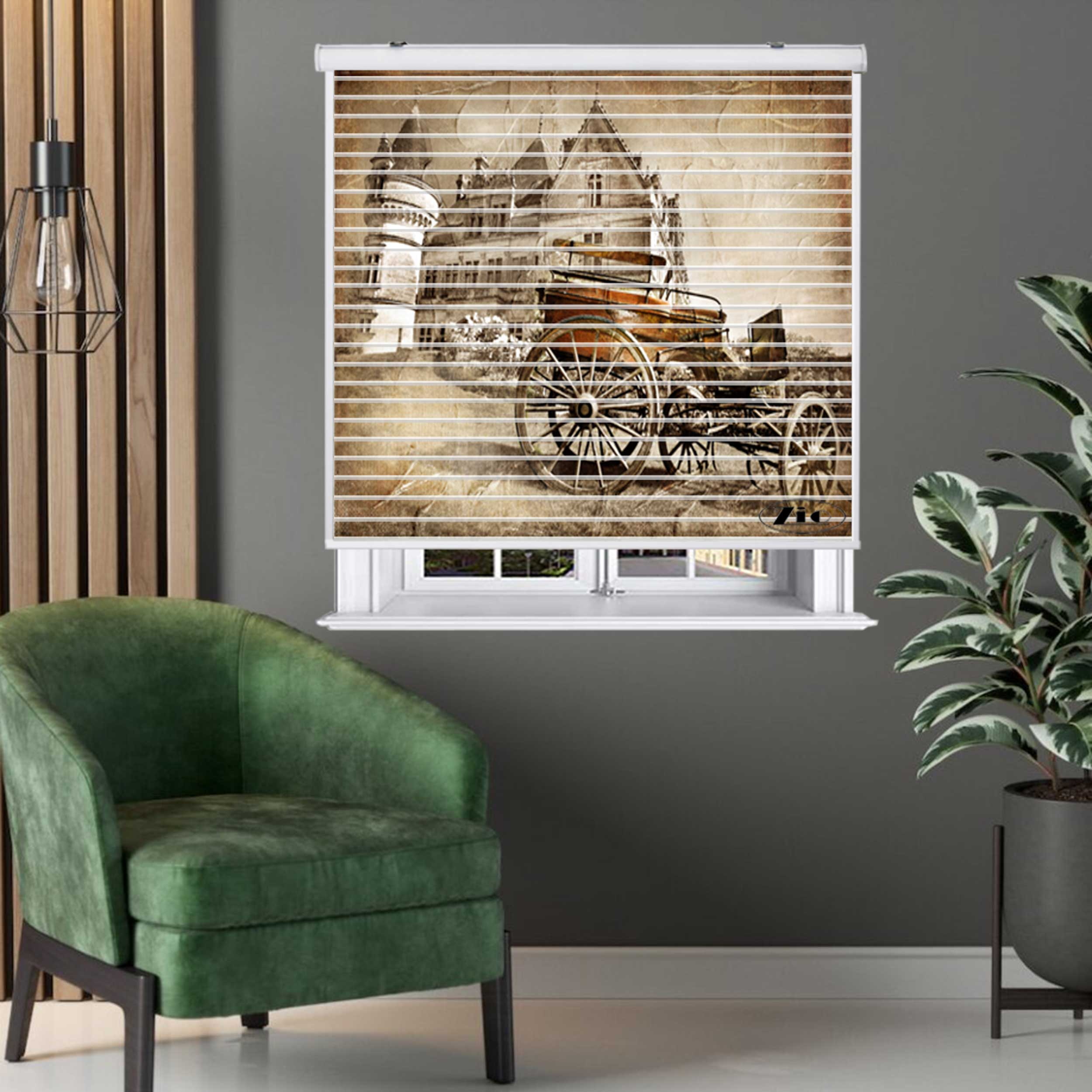 پرده زبرا زیو مدل سیلوئت P-6028 سایز 150x150 سانتی متر