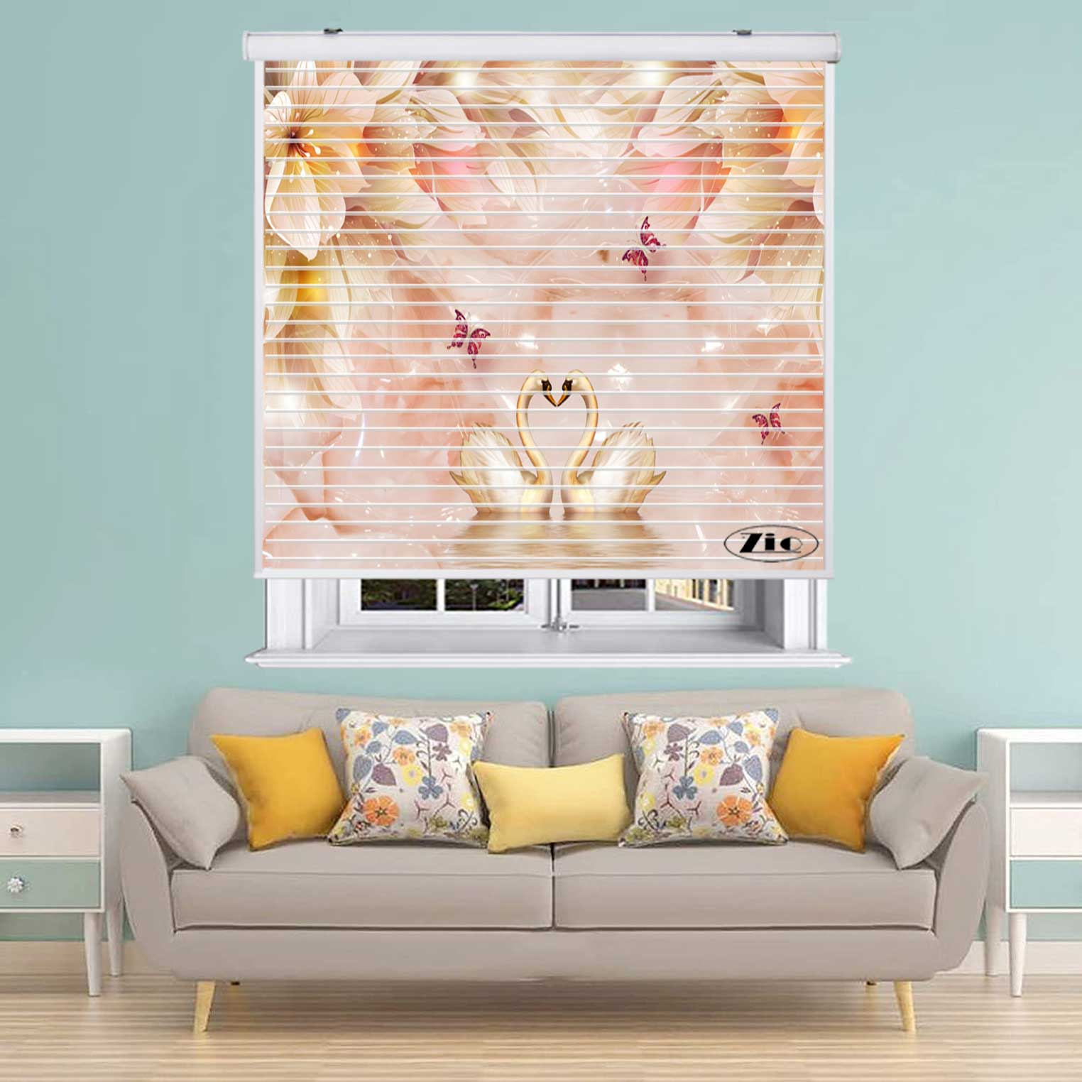 پرده زبرا زیو مدل سیلوئت 3D1421 سایز 150x150 سانتی متر