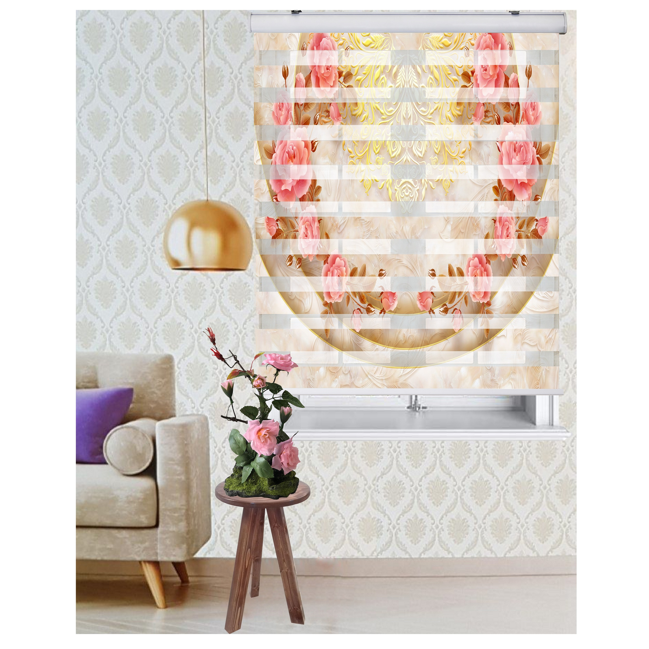 پرده زبرا زیو کد 3DF036 سایز 200 × 160 سانتی‌ متر