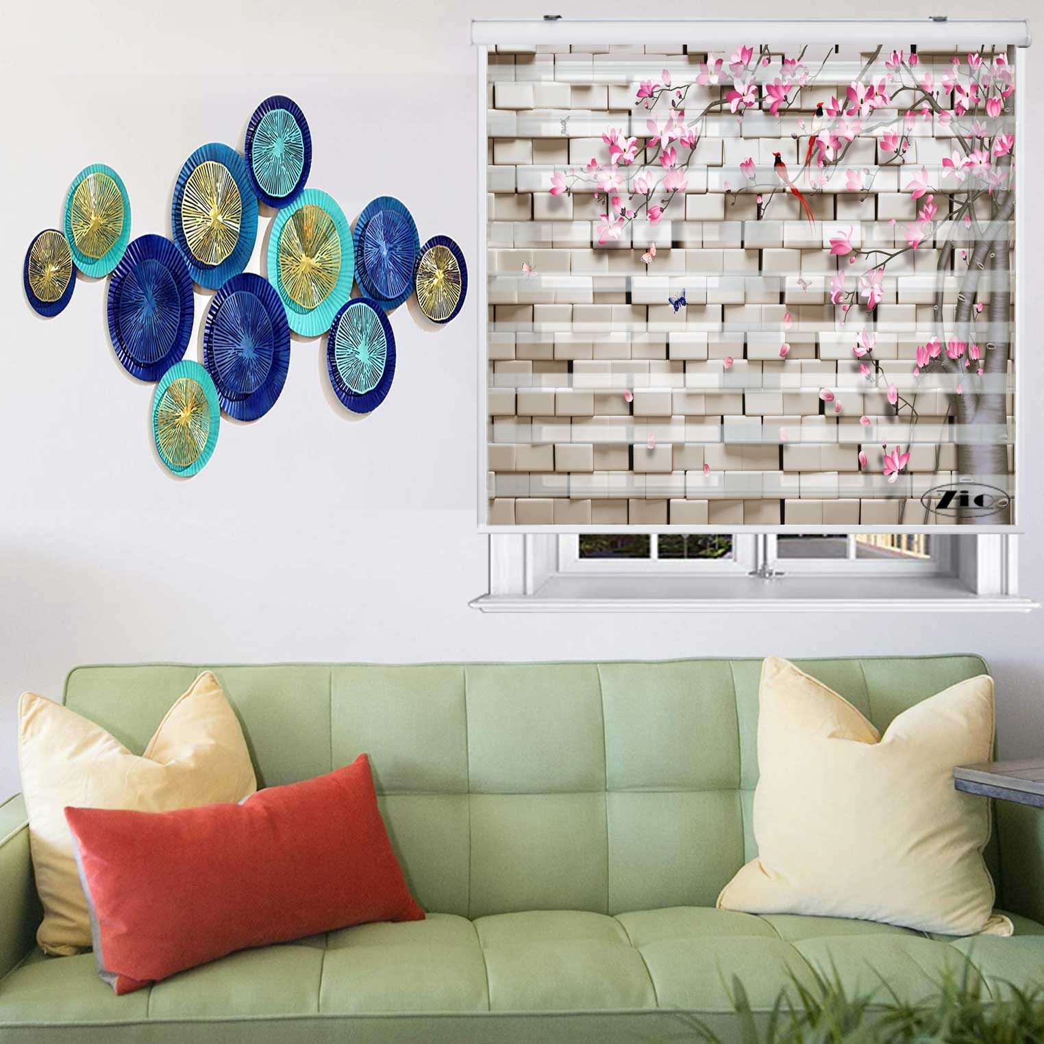 پرده زبرا زیو کد 3D1473 سایز 150X150 سانتی متر