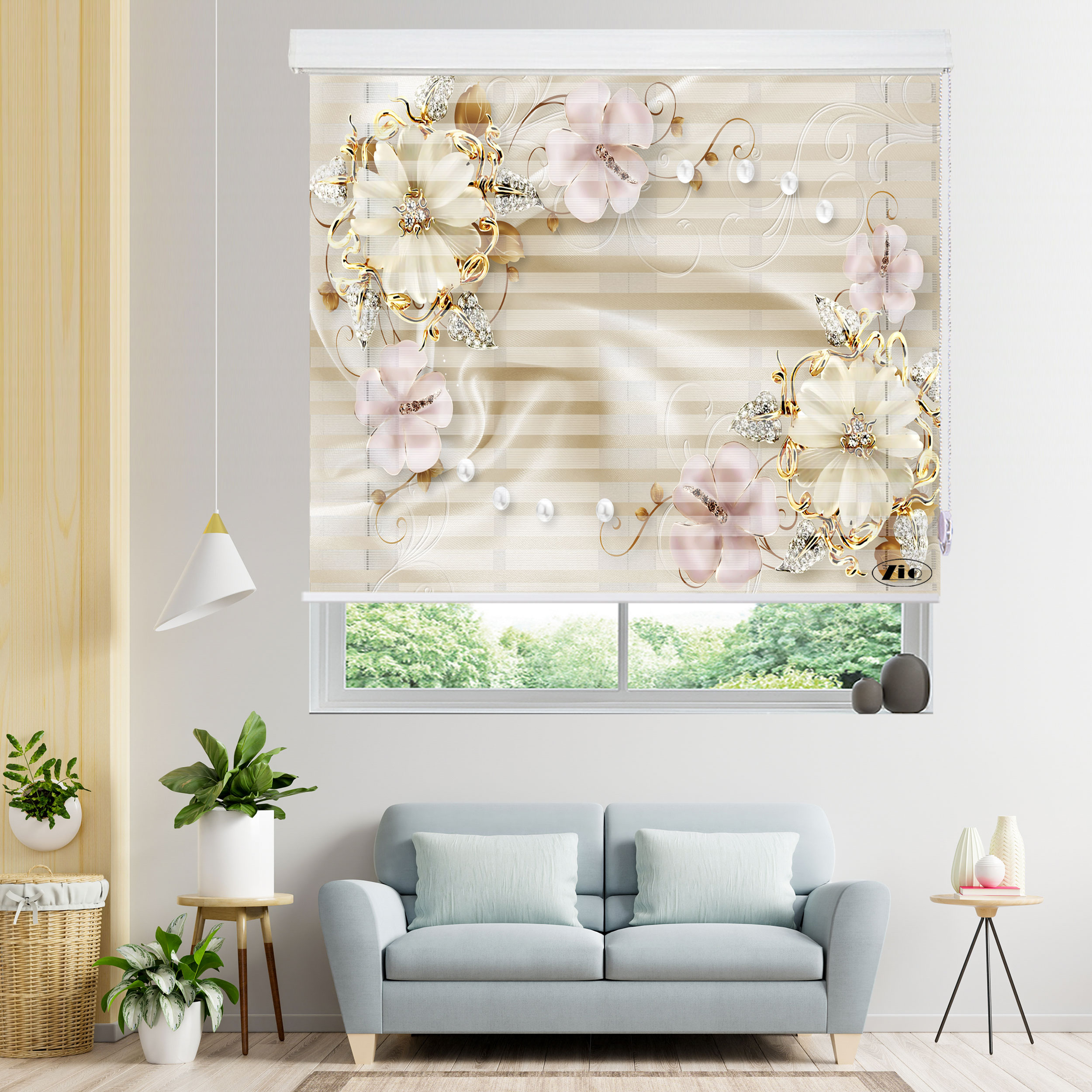 پرده زبرا زیو مدل 3D-1006 سایز 100x150 سانتی متر
