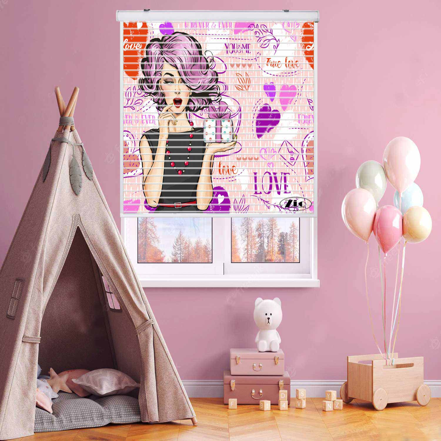 پرده زبرا زیو مدل سیلوئت P-6082 سایز 150x150 سانتی متر