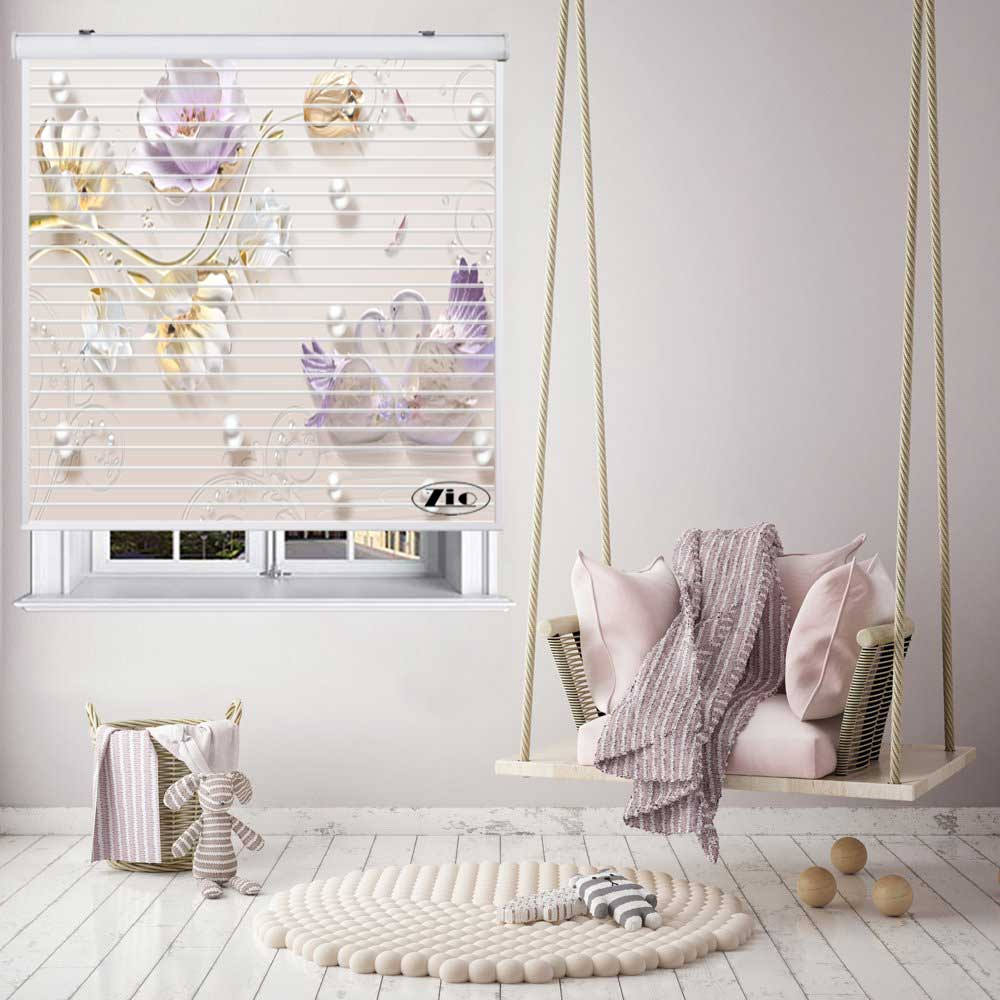 پرده زبرا زیو مدل سیلوئت 3D1328 سایز 150x150 سانتی متر