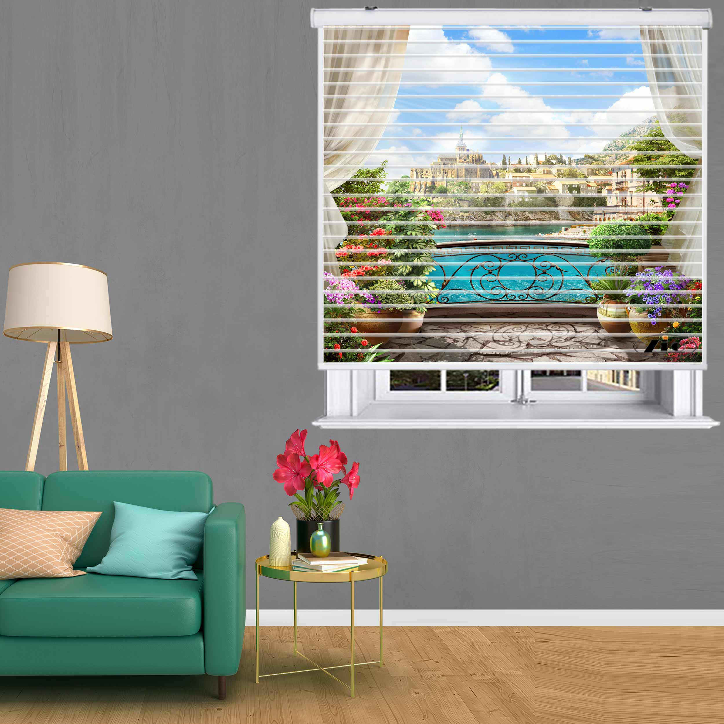 پرده زبرا زیو مدل L-5009 سایز 150x150 سانتی متر