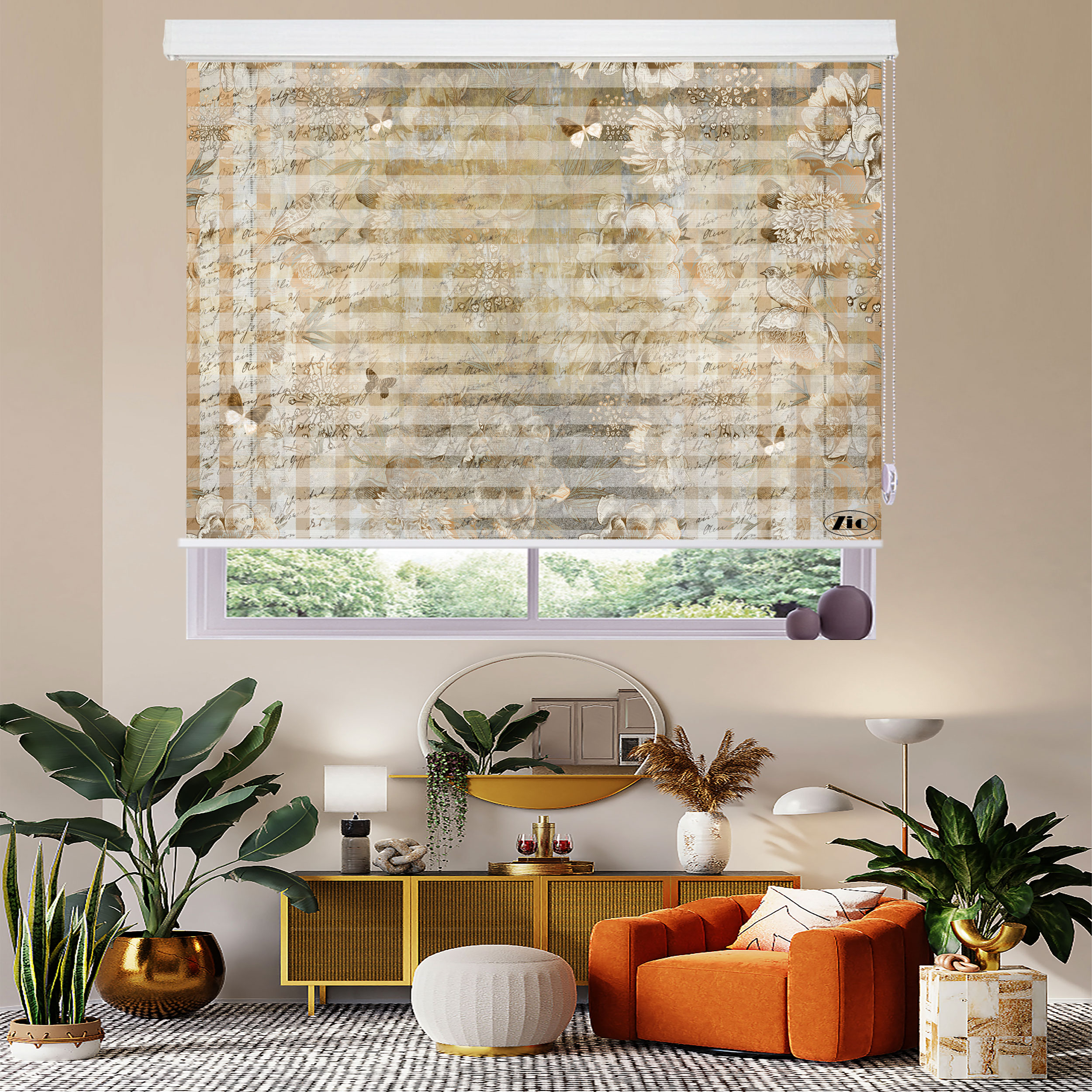 پرده زبرا زیو مدل 3D-1202 سایز 100x150 سانتی متر