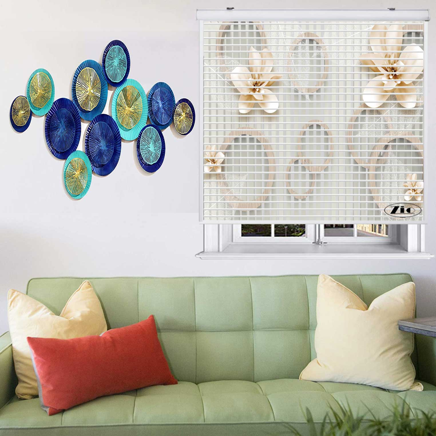 پرده زبرا زیو مدل سیلوئت 3D1252 سایز 150x150 سانتی متر