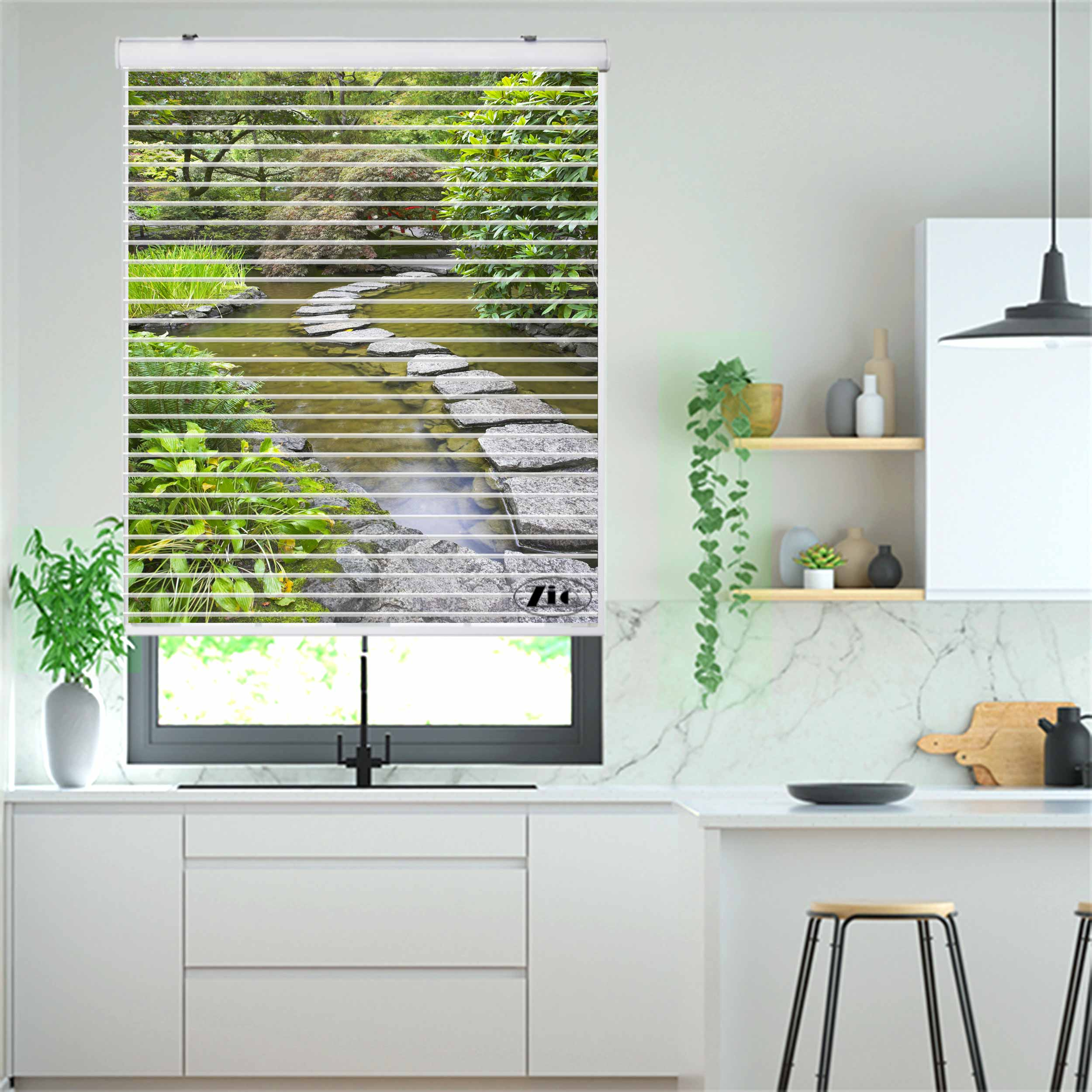 پرده زبرا زیو مدل L-5013 سایز 150x150 سانتی متر