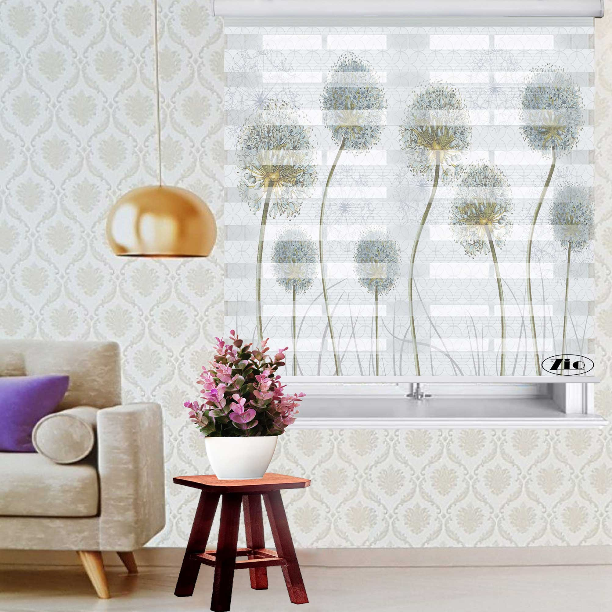 پرده زبرا زیو کد 3D1054 سایز 150x150 سانتی متر