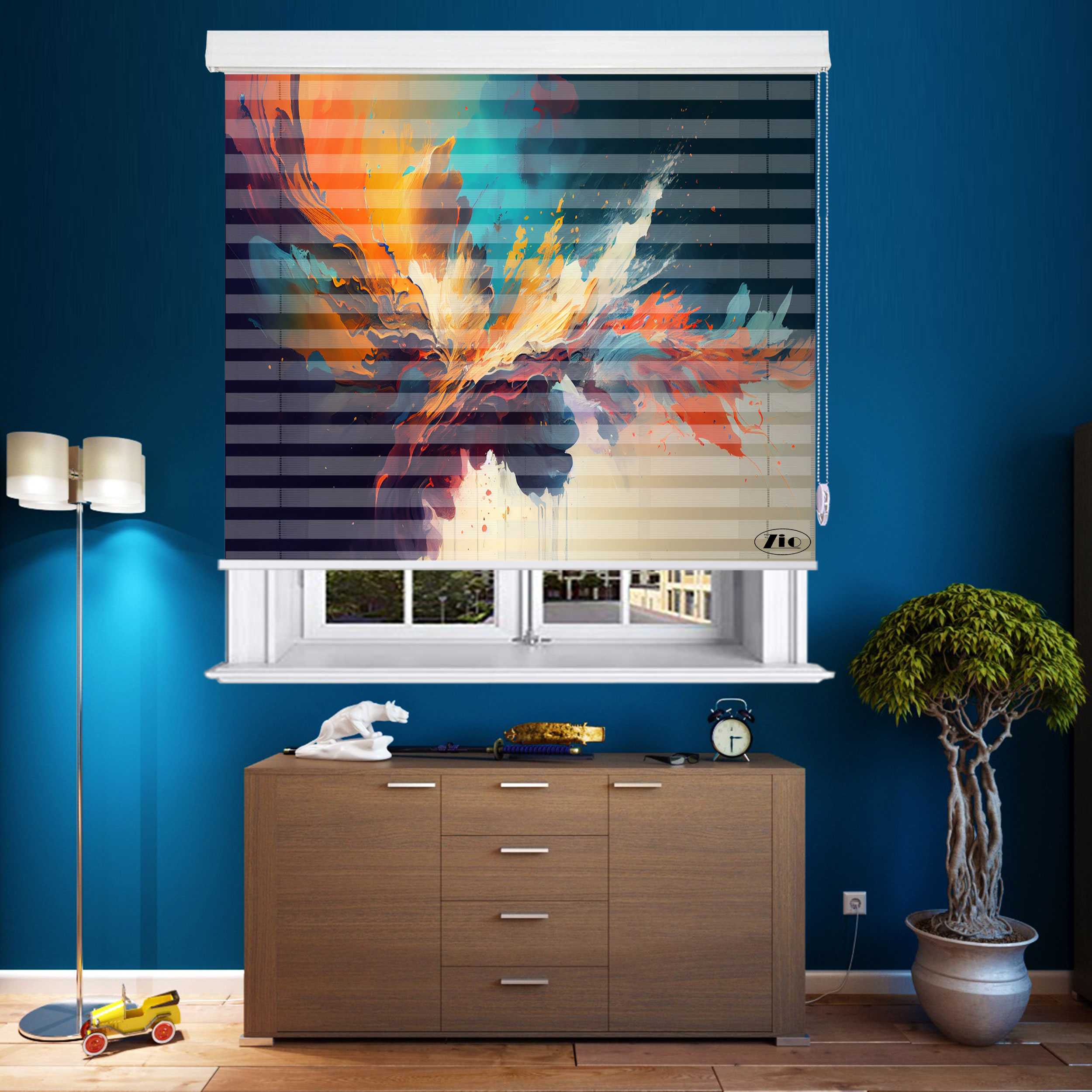 پرده زبرا زیو مدل O-7027 سایز 150x200 سانتی متر