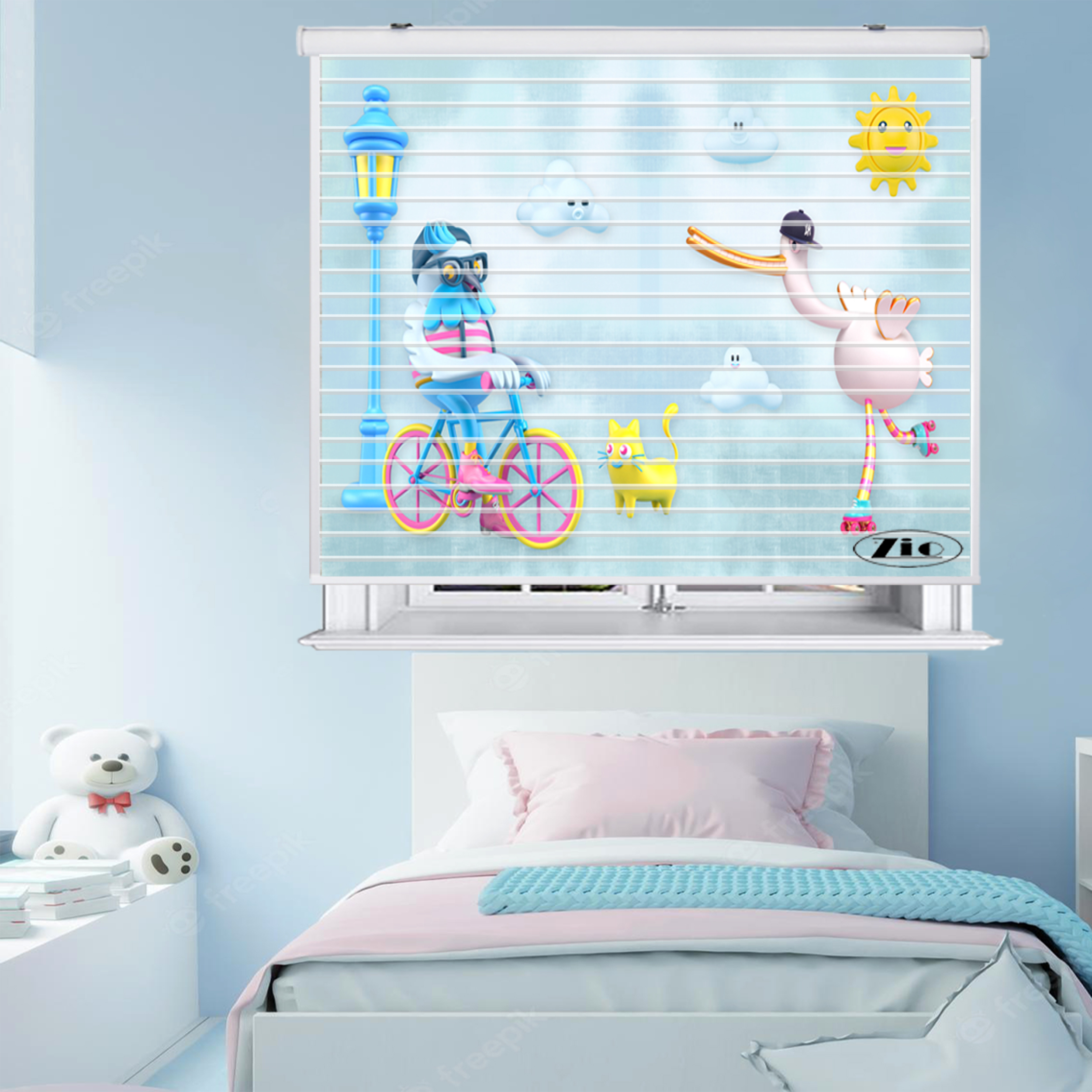 پرده زبرا زیو مدل سیلوئت K3088 سایز 150x150 سانتی متر