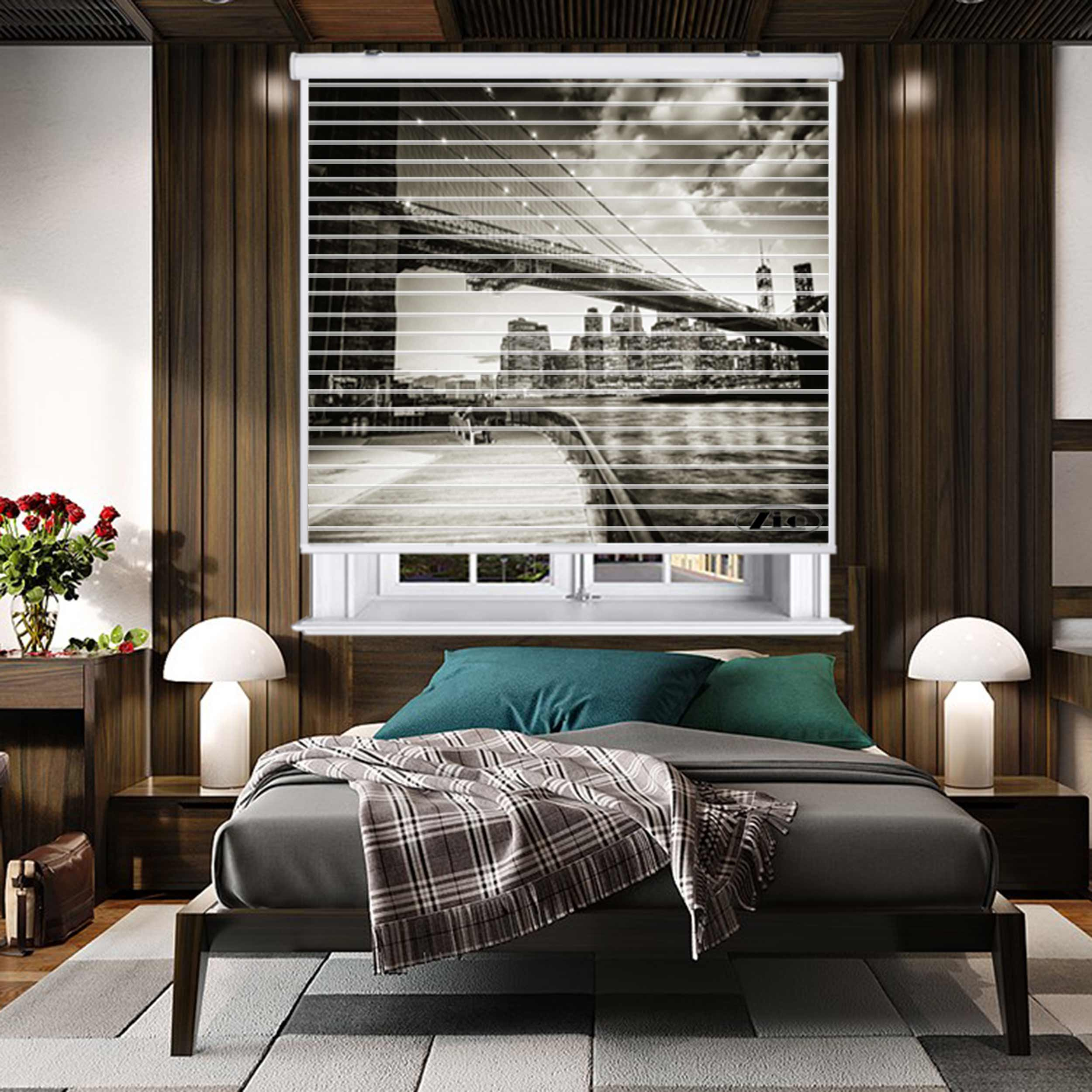 پرده زبرا زیو مدل C-2034 سایز 150x150 سانتی متر