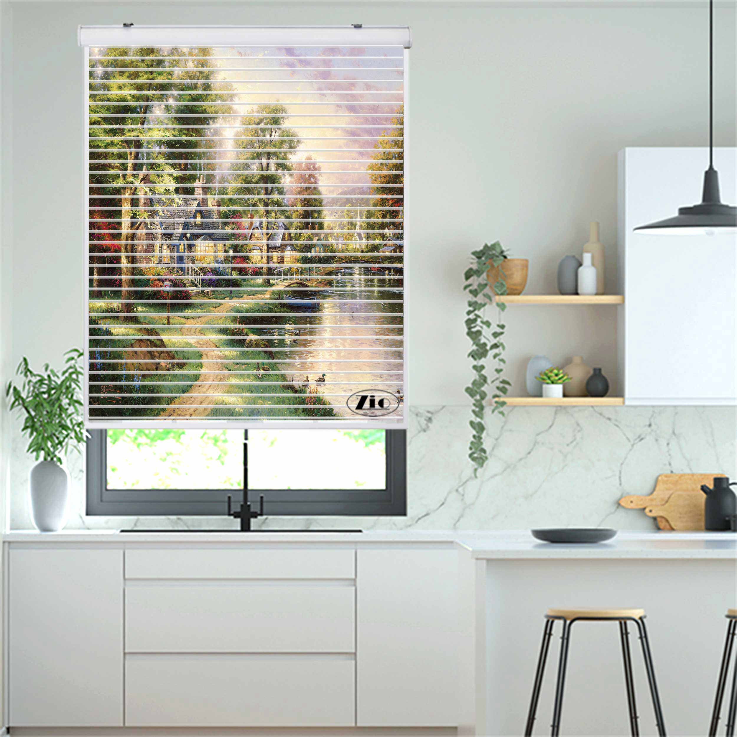 پرده زبرا زیو مدل  P-6047 سایز 150x150 سانتی متر