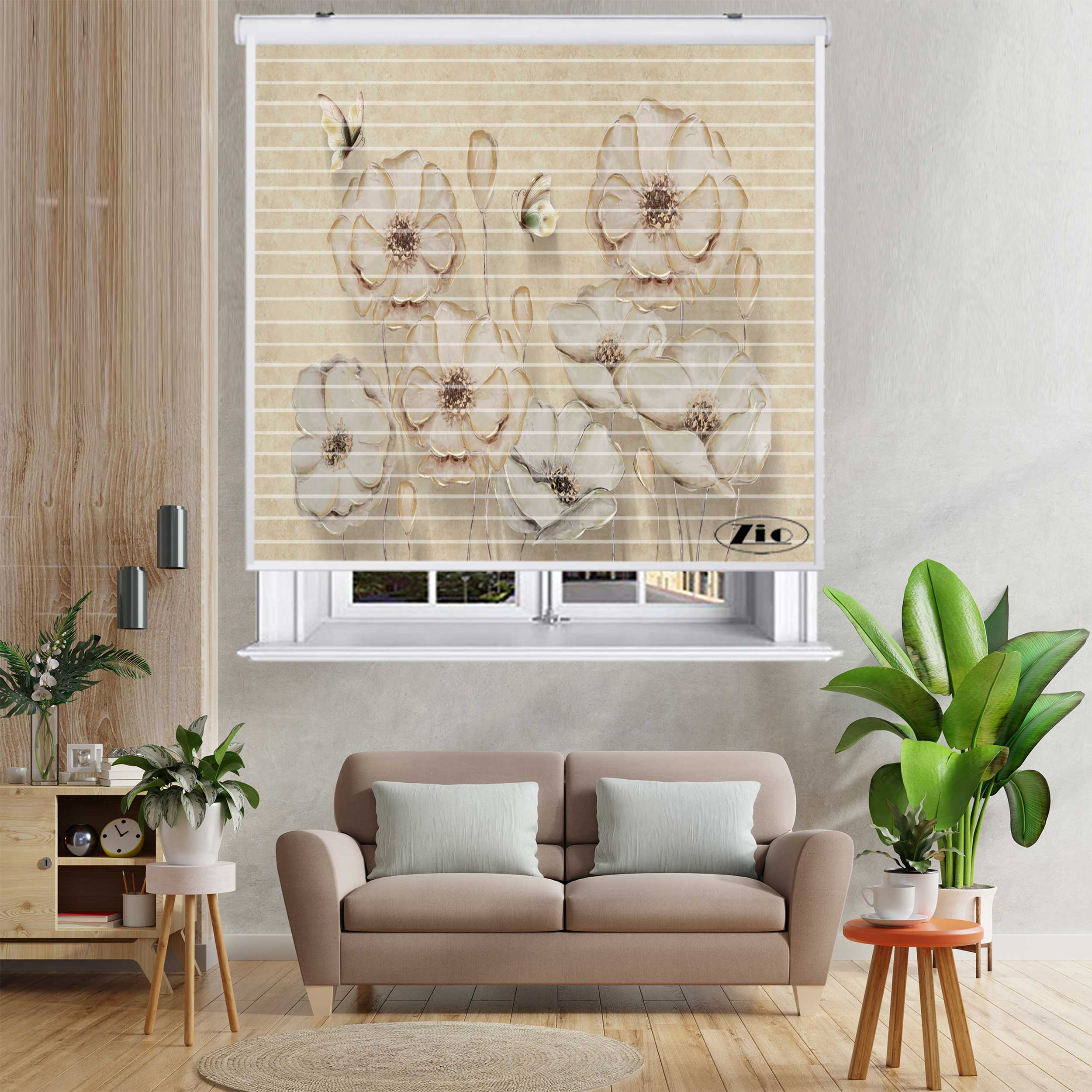 پرده زبرا زیو مدل 3D1103 سایز 150x150 سانتی متر