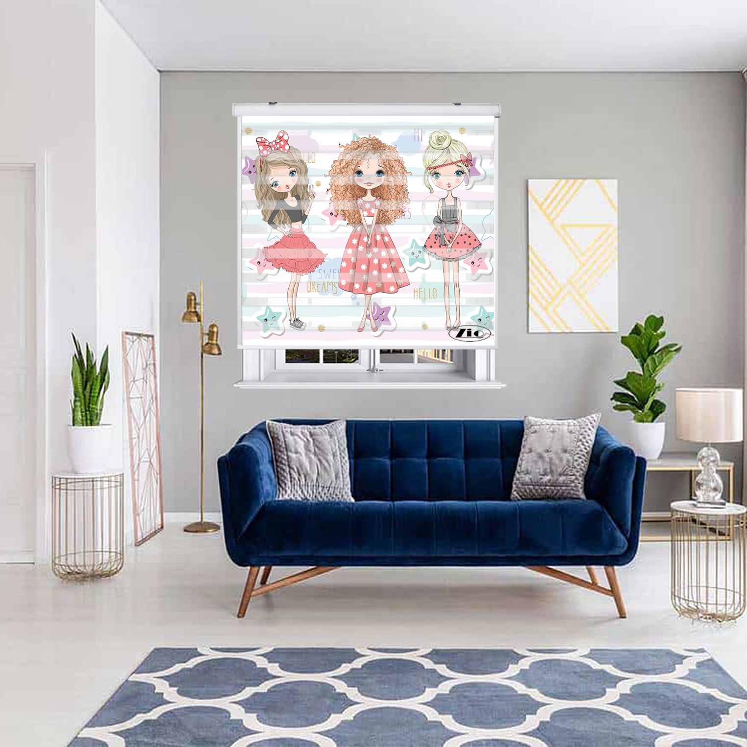 پرده زبرا زیو کد K3011 سایز 150X150 سانتی متر