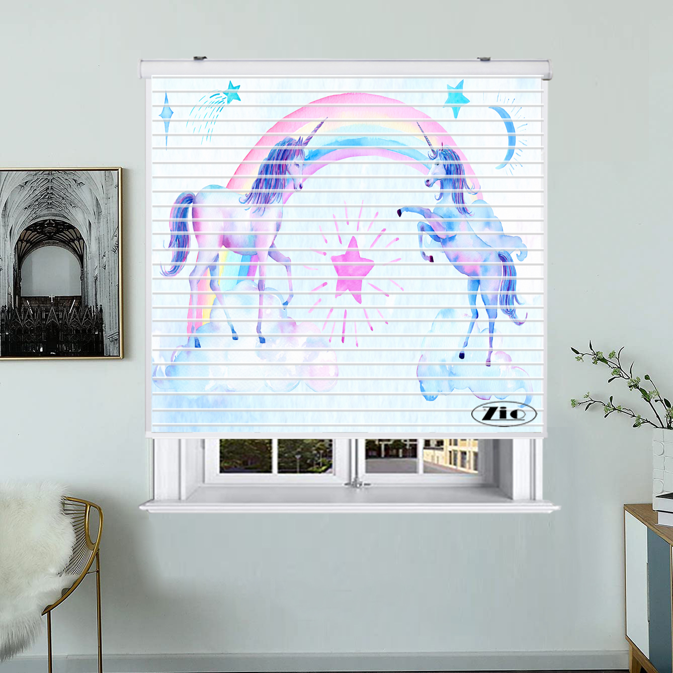 پرده زبرا زیو مدل سیلوئت K3080 سایز 150x150 سانتی متر
