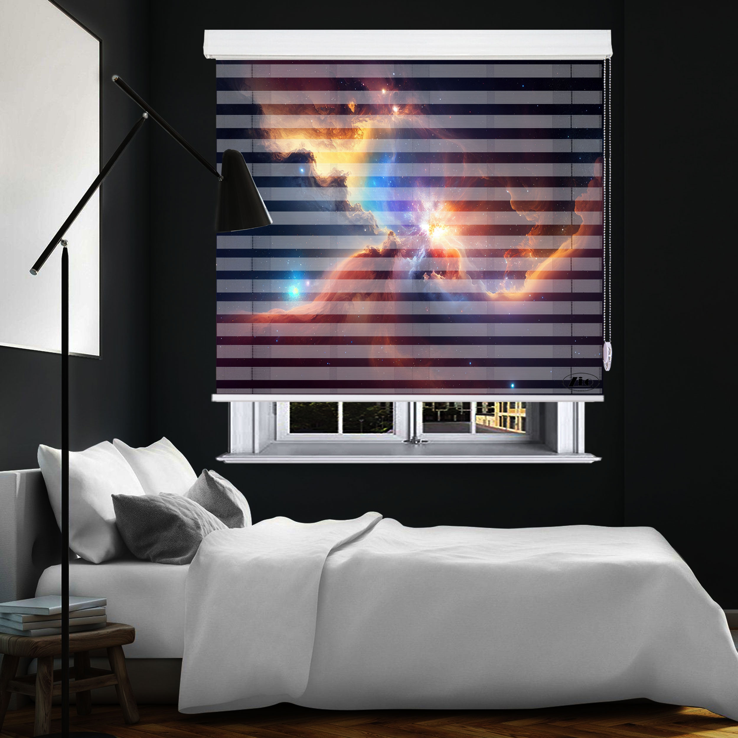 پرده زبرا زیو طرح کهکشان Galaxy-2 سایز 150x150 سانتی متر