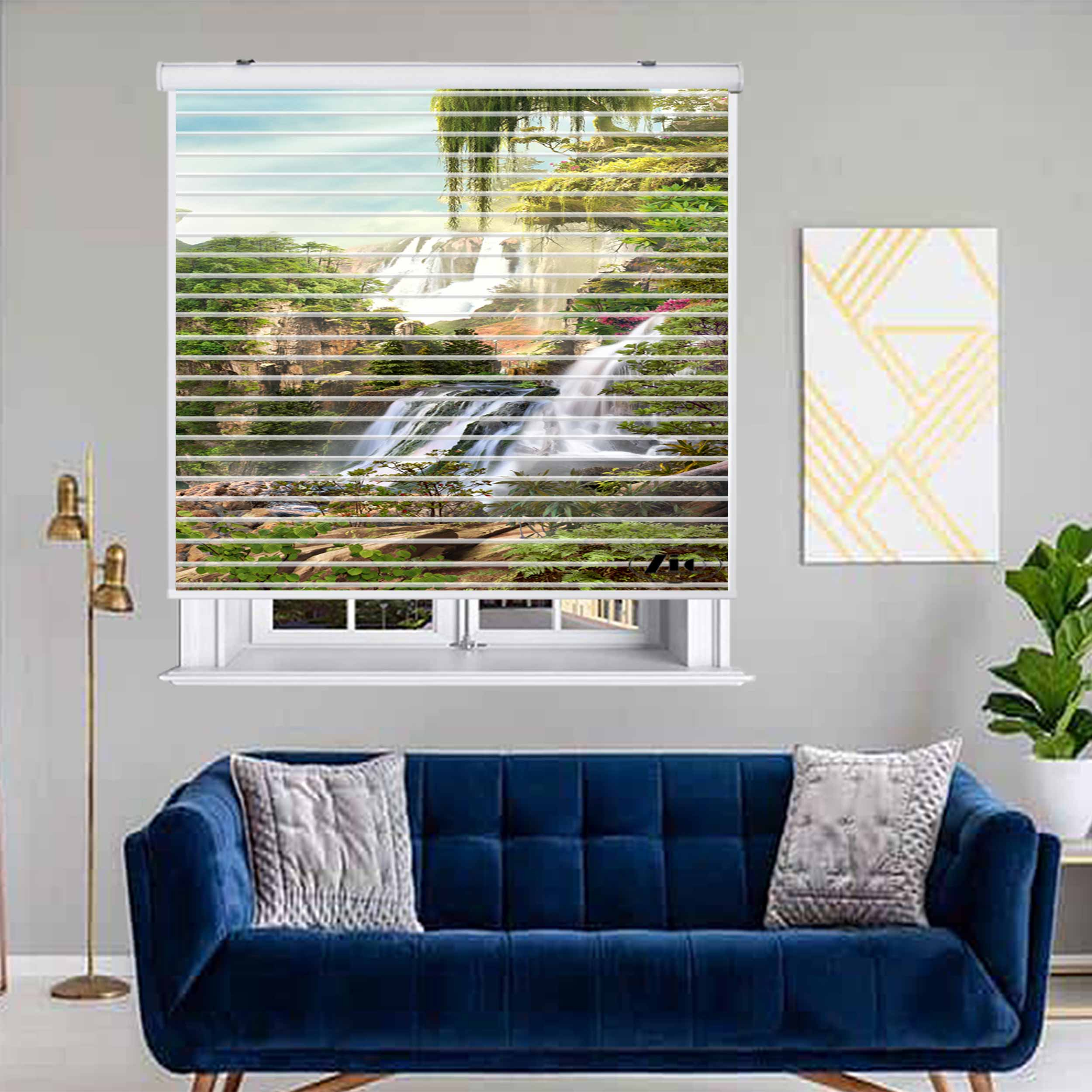 پرده زبرا زیو مدل سیلوئتL-5038 سایز 150x150 سانتی متر