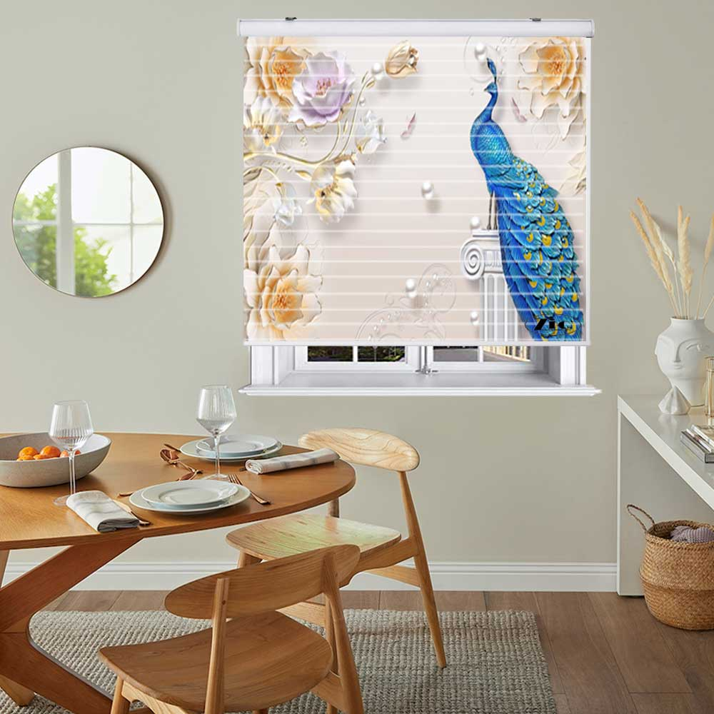 پرده زبرا زیو مدل سیلوئت 3D1173 سایز 150x150 سانتی متر