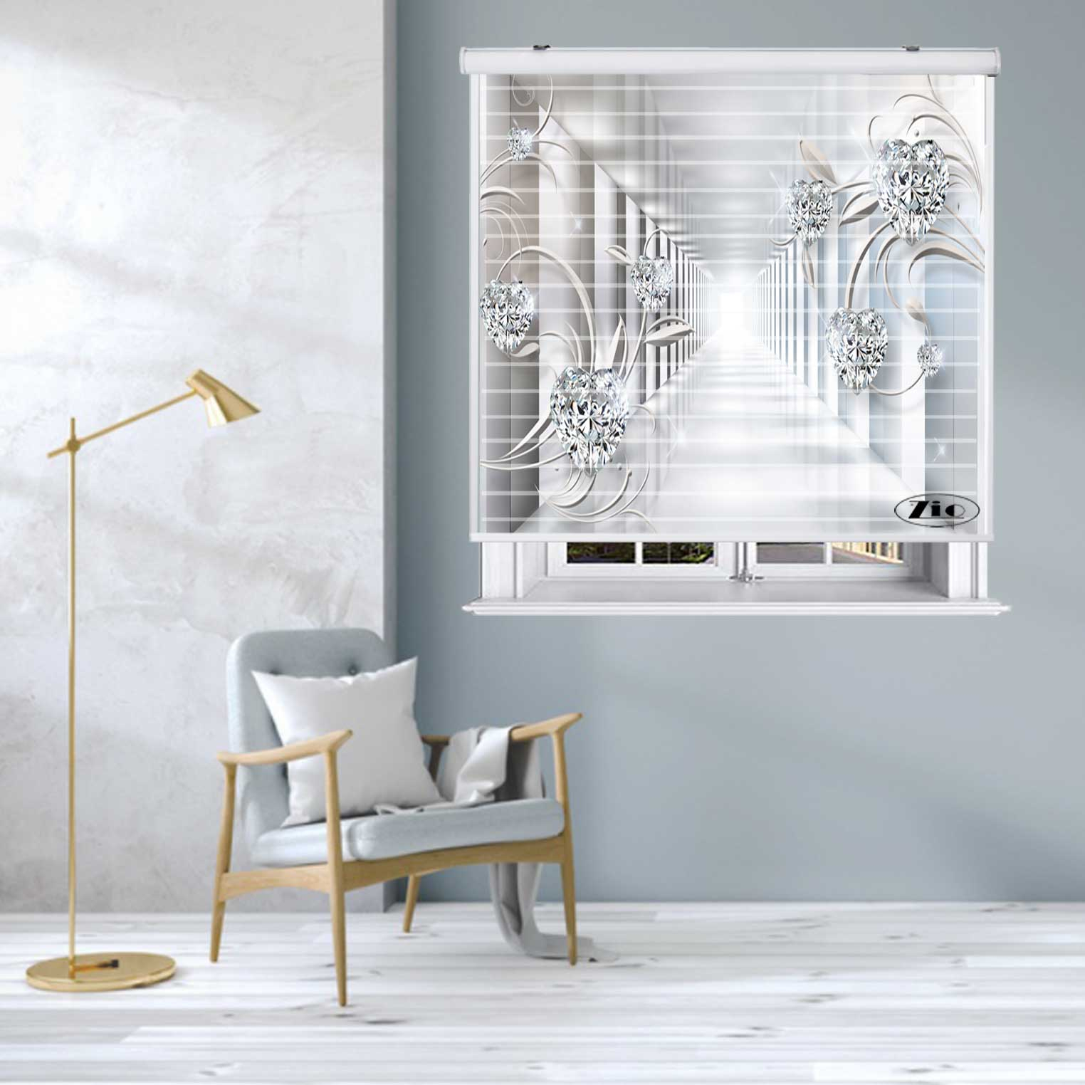پرده زبرا  مدل سیلوئت زیو 3D1151 سایز 150x150 سانتی متر