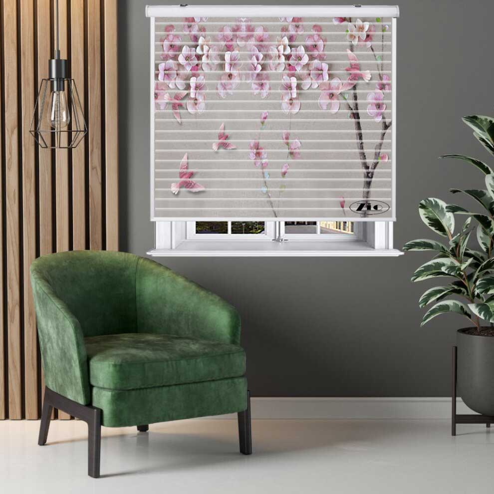 پرده زبرا زیو مدل سیلوئت 3D1302 سایز 150x150 سانتی متر