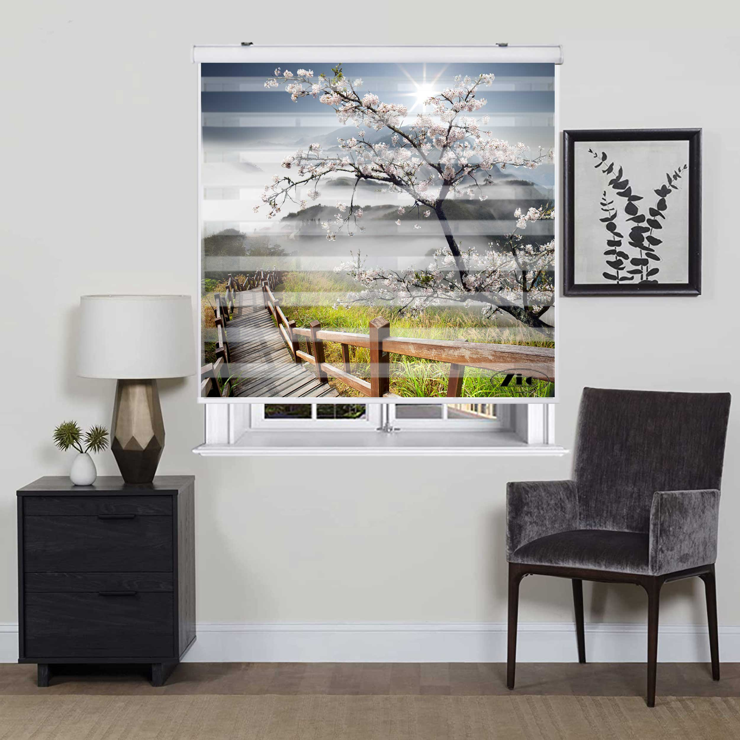 پرده زبرا زیو کد L5058 سایز 150X150 سانتی متر