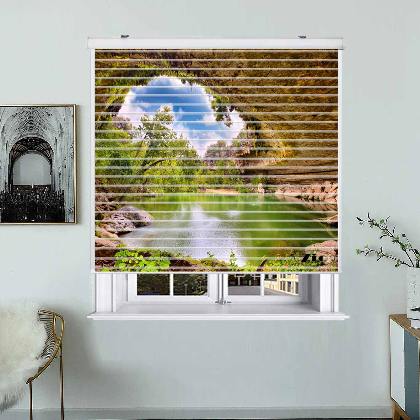 پرده زبرا زیو مدل سیلوئت L-5028 سایز 150x150 سانتی متر