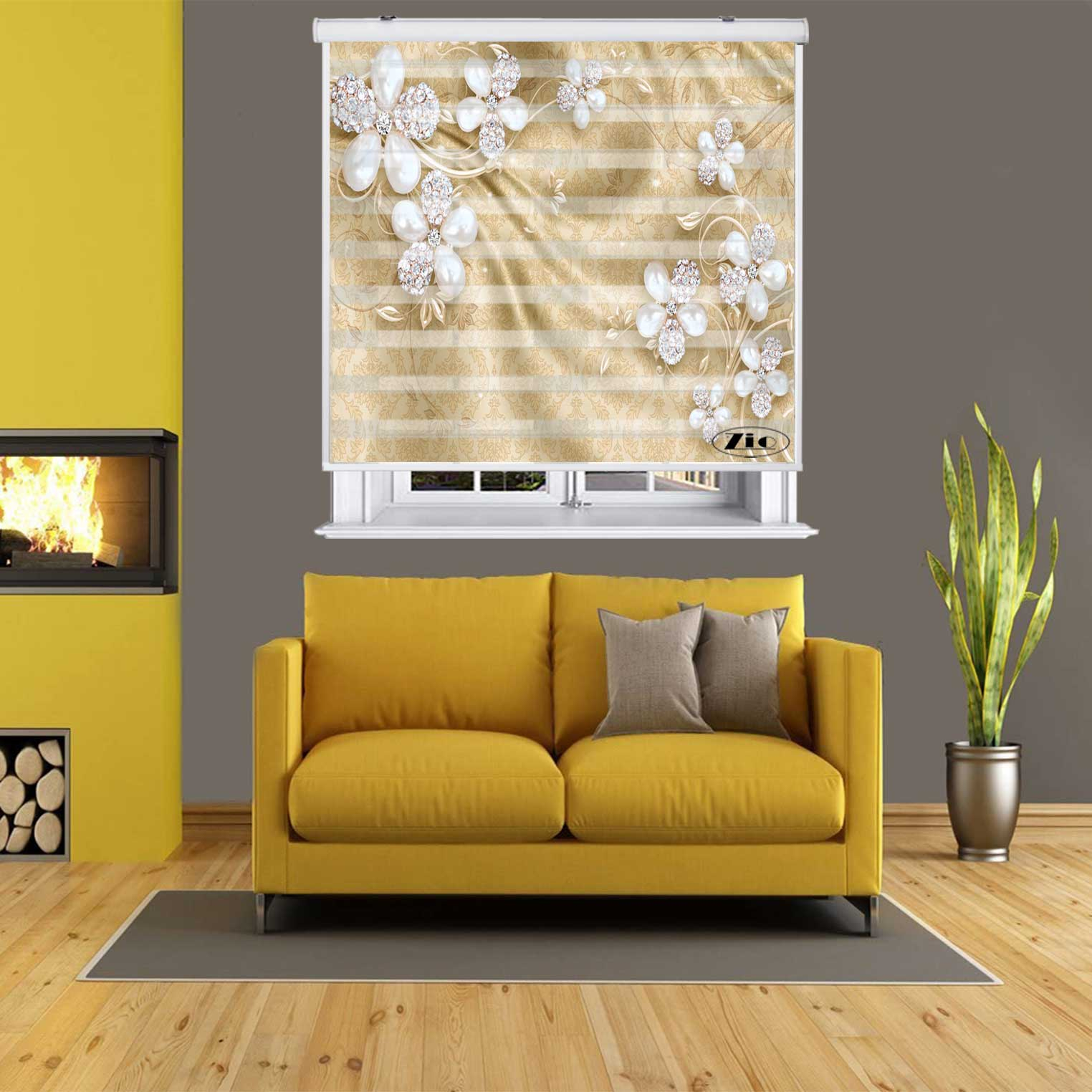 پرده زبرا زیو کد 3D1508 سایز 150x200 سانتی متر