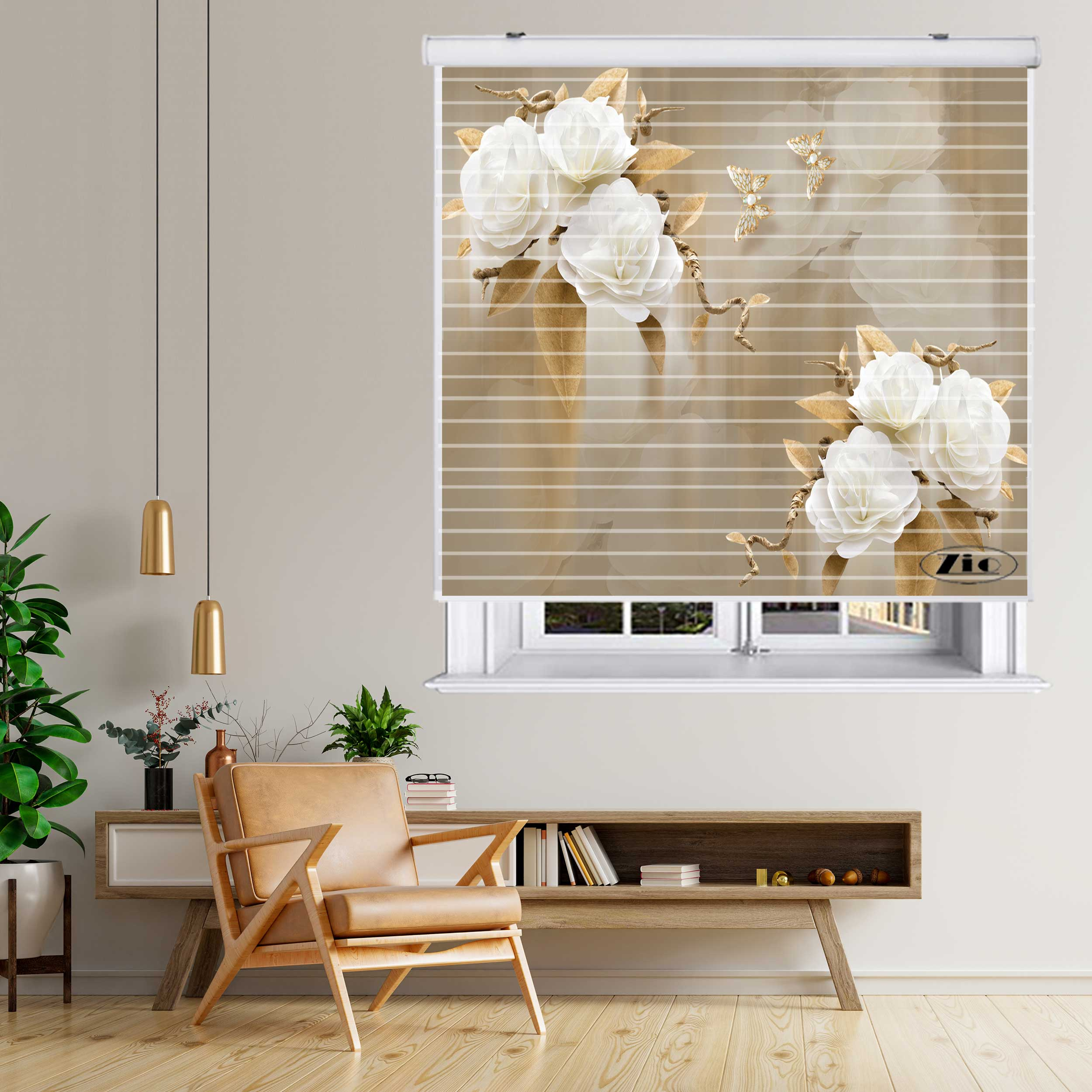 پرده زبرا زیو مدل 3D1055 سایز 150x150 سانتی متر