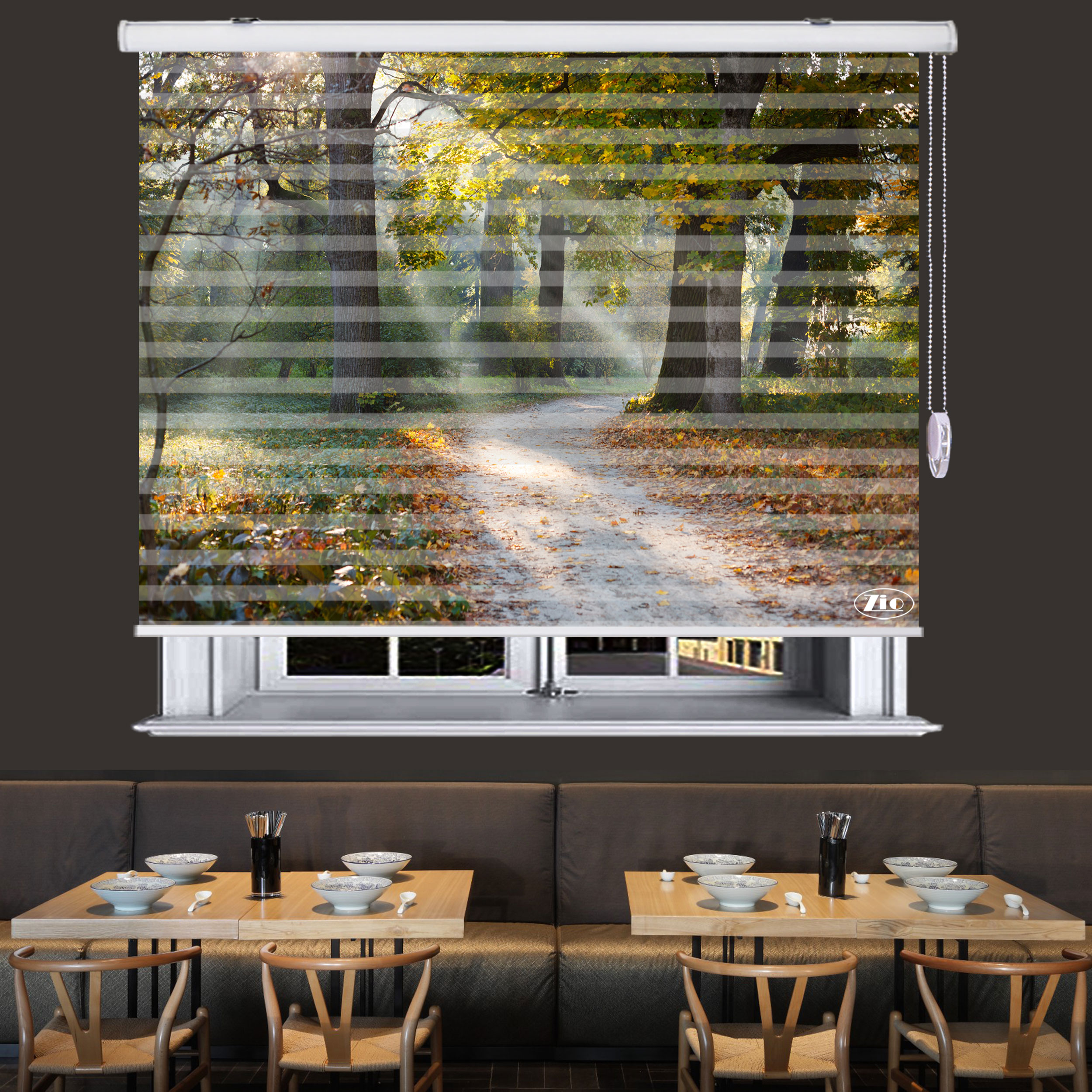 پرده زبرا زیو مدل L5023سایز 150x280 سانتی متر