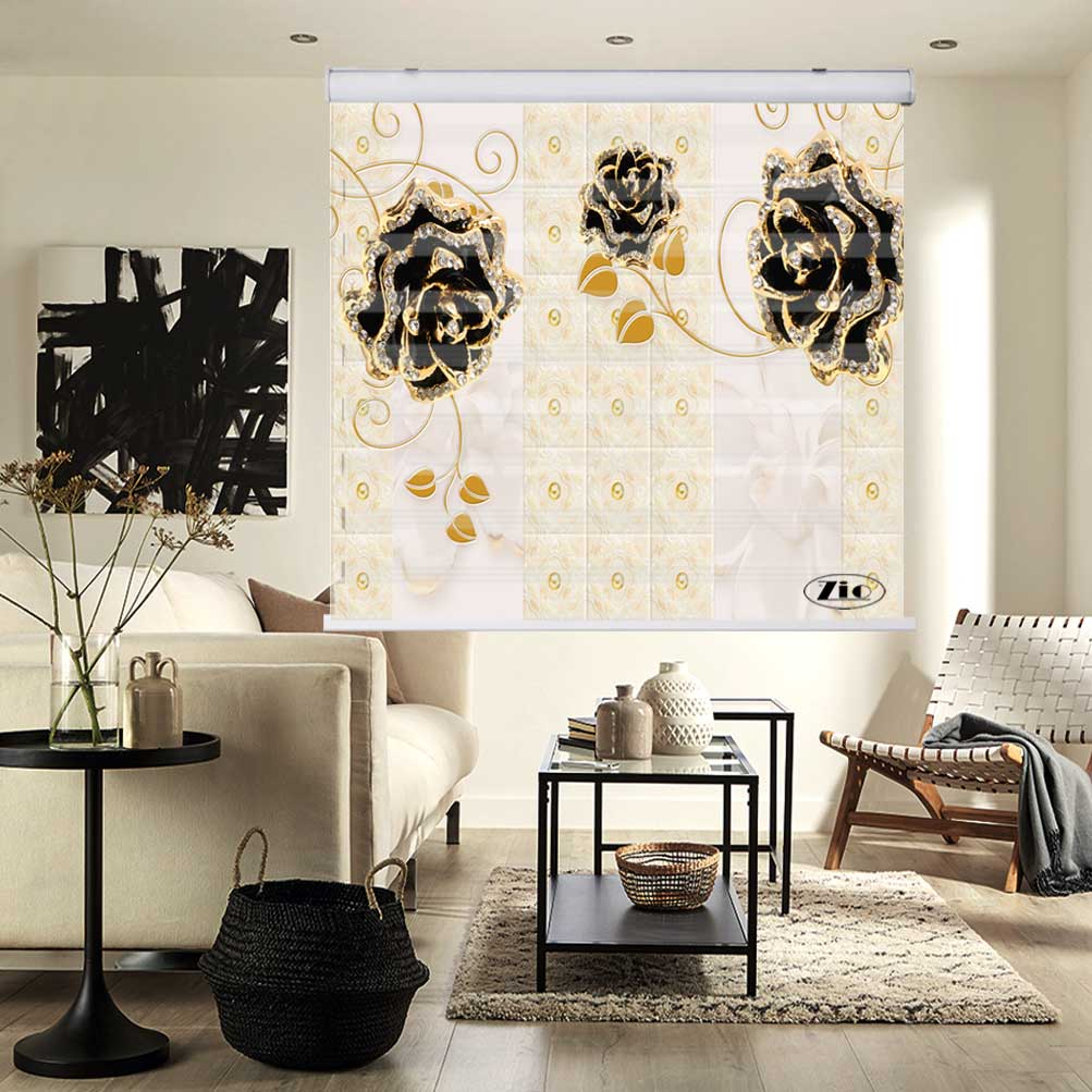 پرده زبرا زیو کد 3D1408 سایز 150x150 سانتی متر