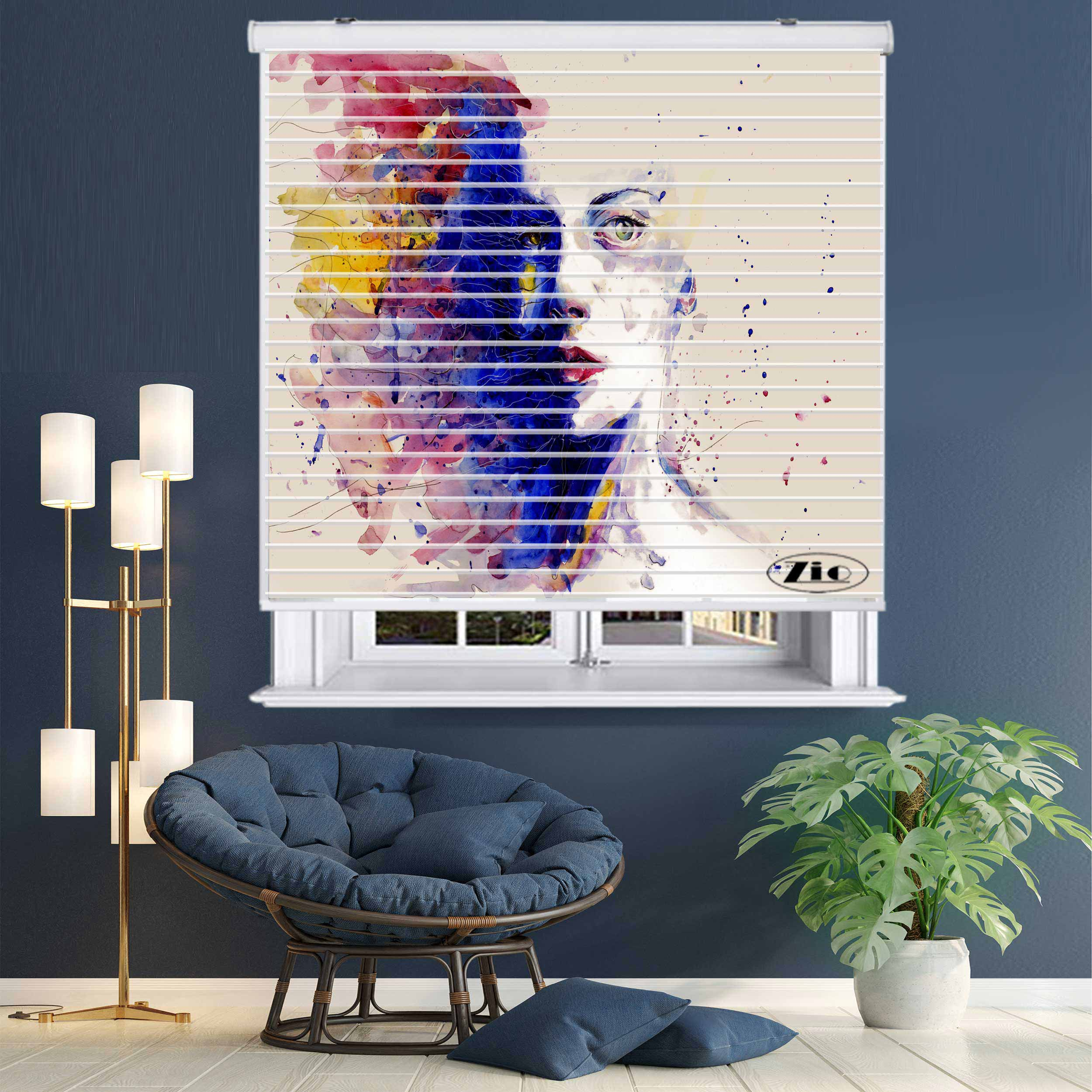 پرده زبرا زیو مدل سیلوئت P-6081 سایز 150x150 سانتی متر
