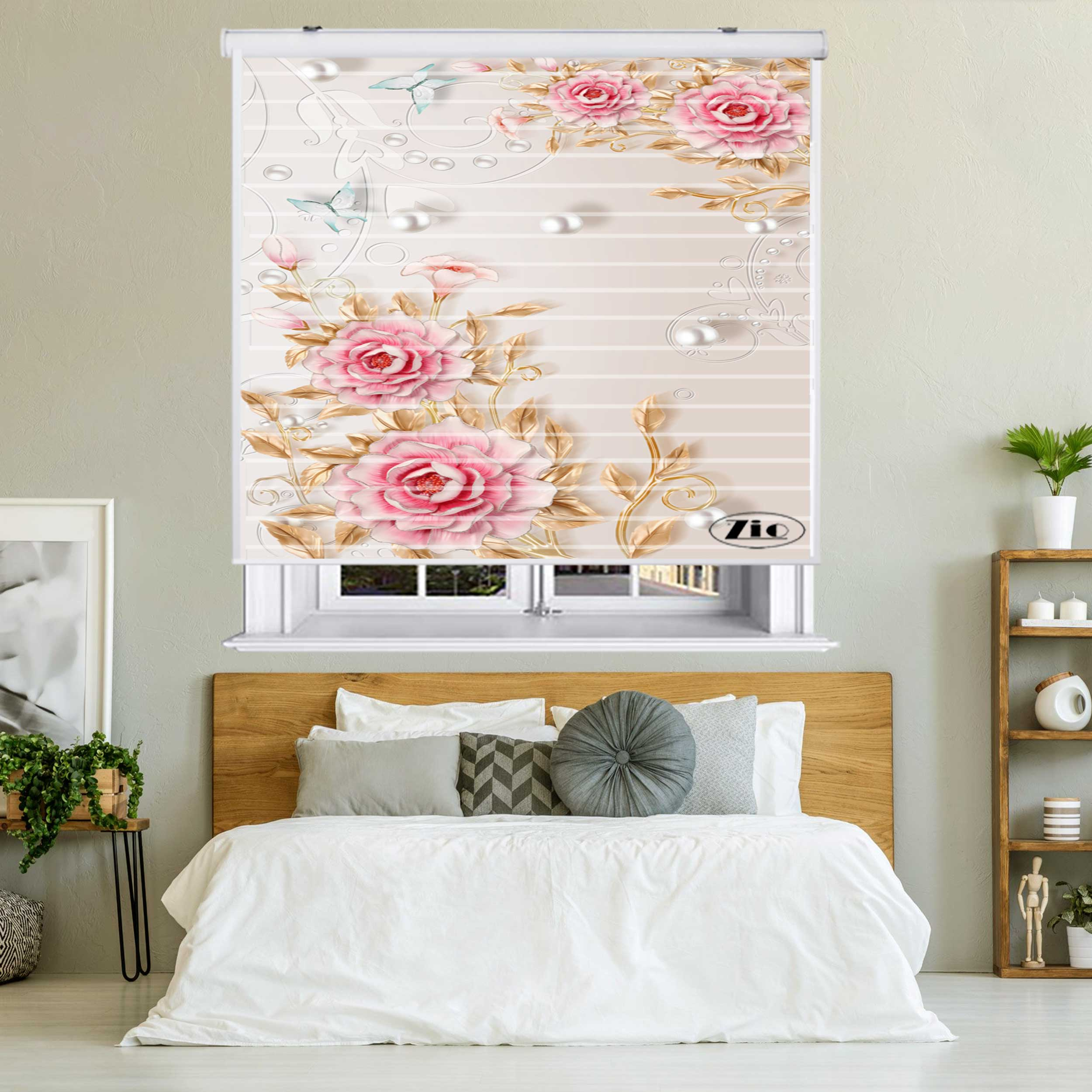 پرده زبرا زیو مدل سیلوئت 3D1216 سایز 150x150 سانتی متر