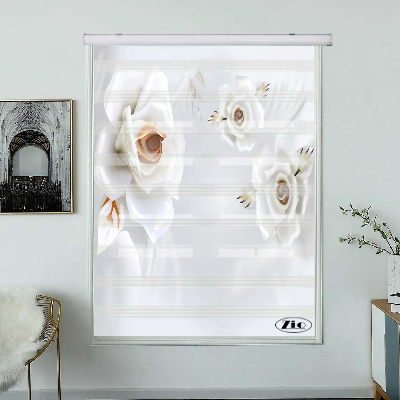 پرده زبرا زیو کد 3D1391 سایز 150x150 سانتی متر