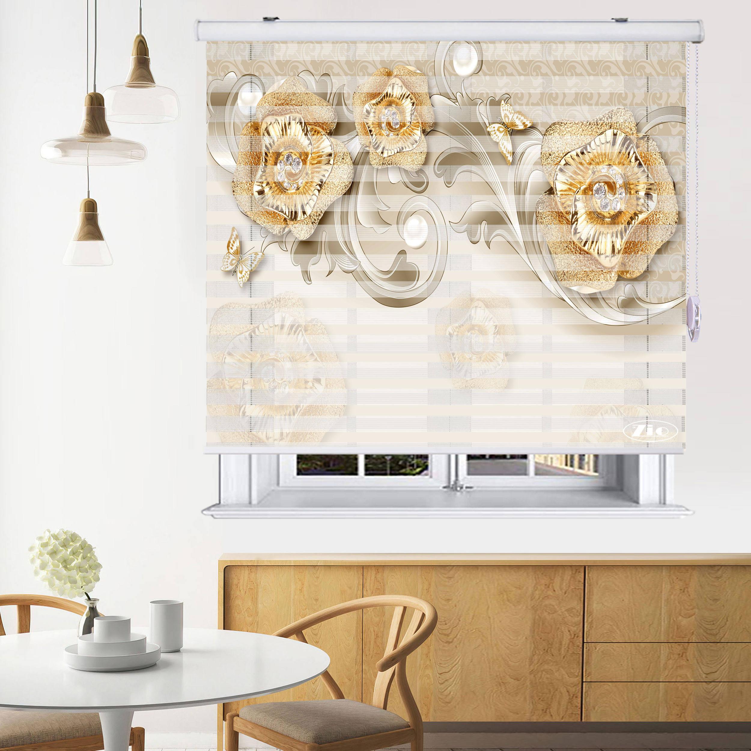 پرده زبرا زیو مدل 3D-1169 سایز 150x200 سانتی متر