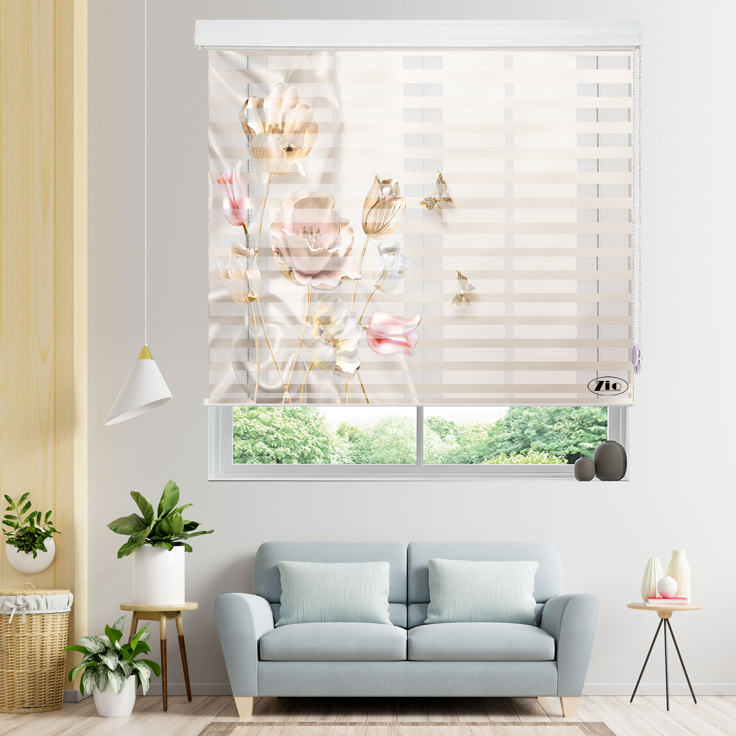 پرده زبرا زیو مدل 3D-1153 سایز 150x150 سانتی متر