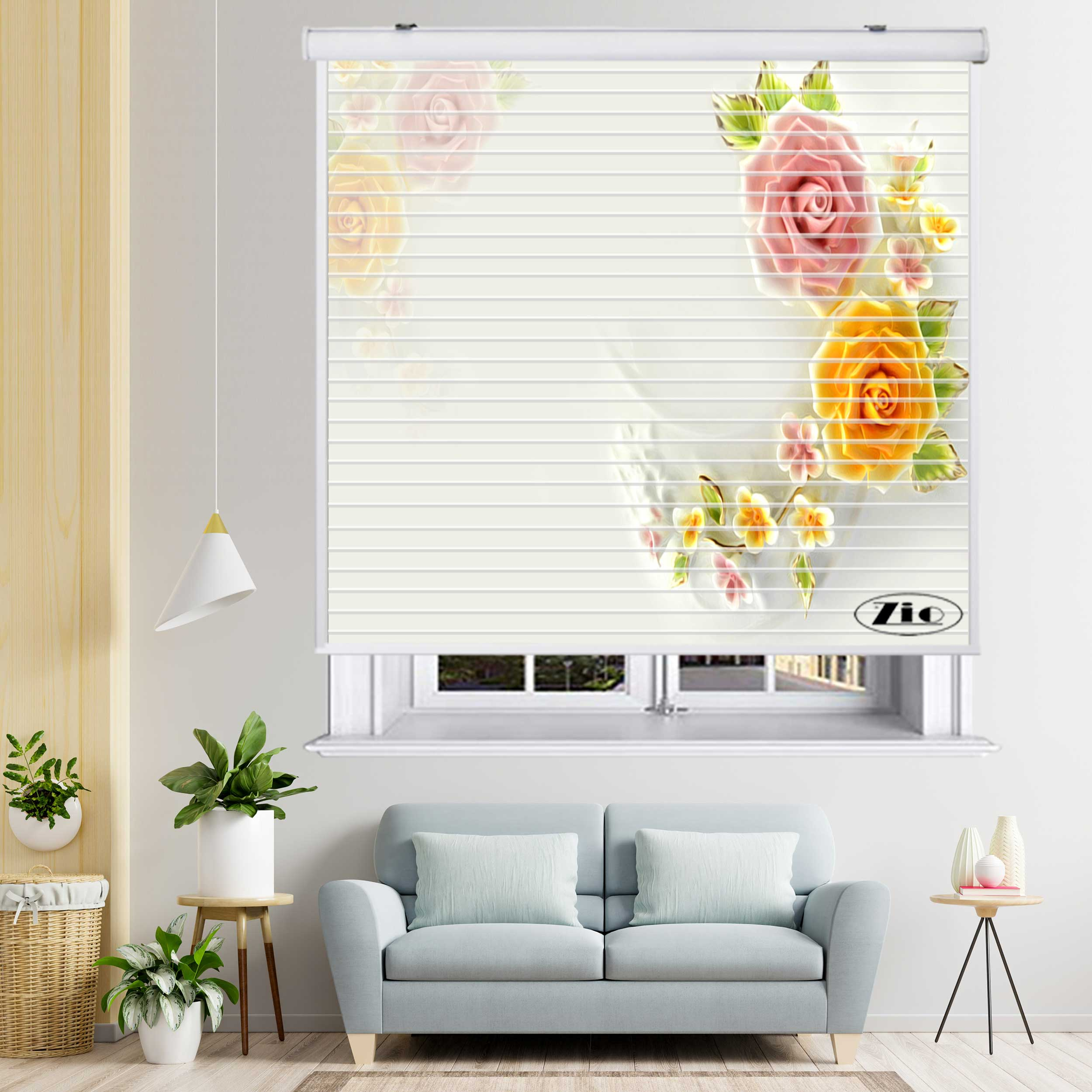پرده زبرا زیو مدل سیلوئت 3D1390 سایز 150x150 سانتی متر