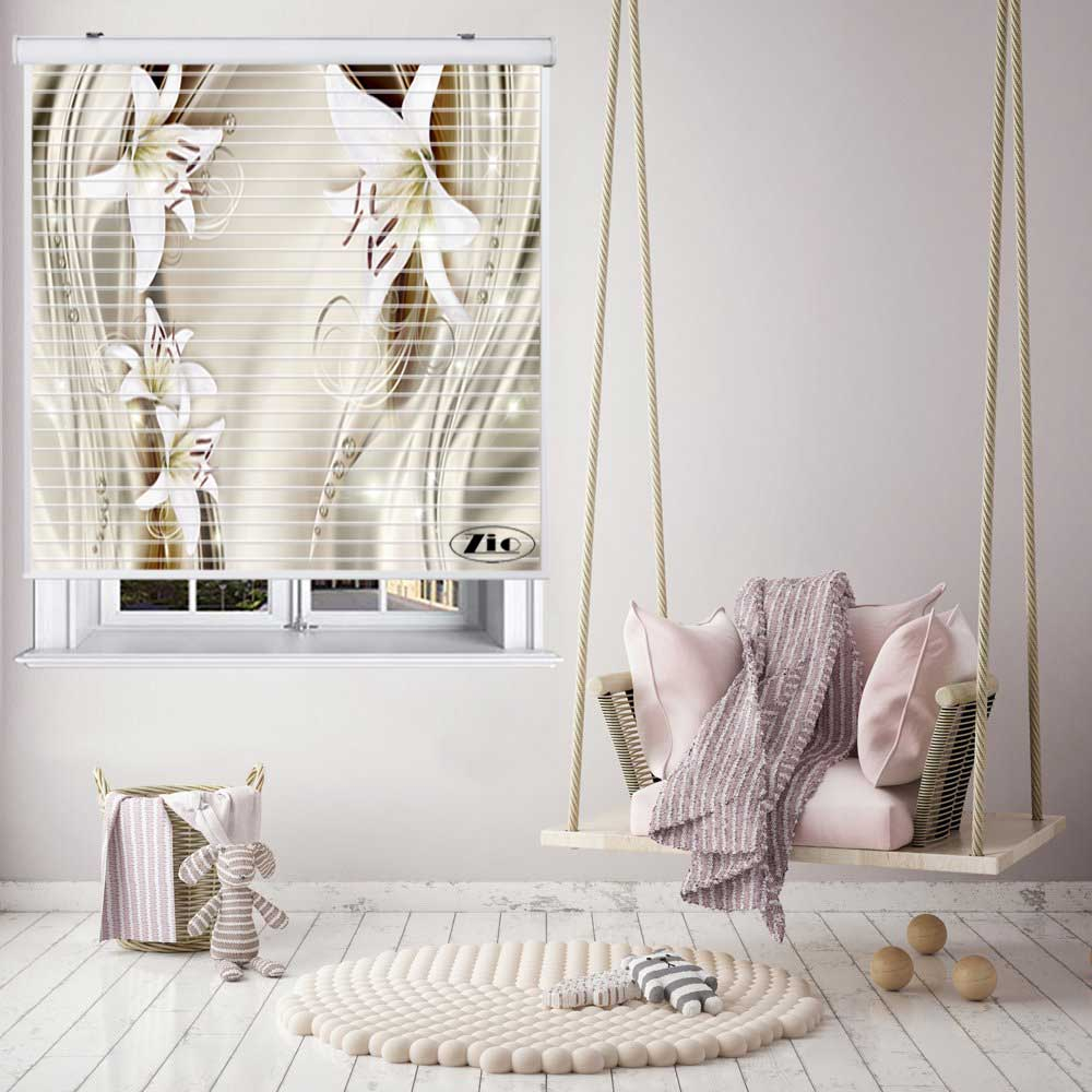 پرده زبرا زیو مدل سیلوئت 3D1503 سایز 150x150 سانتی متر