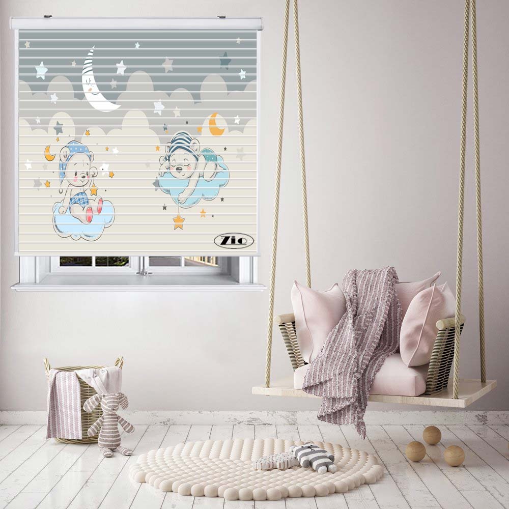 پرده زبرا زیو مدل سیلوئت K3072 سایز 150x150 سانتی متر