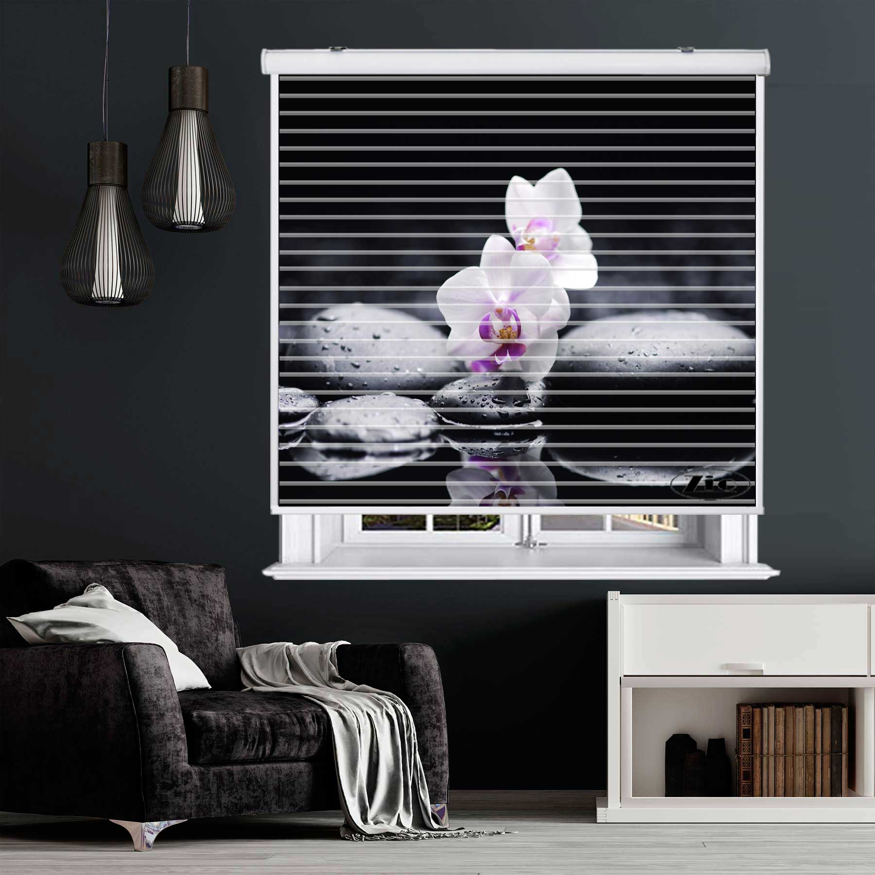 پرده زبرا زیو مدل سیلوئتL-5048 سایز 150x150 سانتی متر