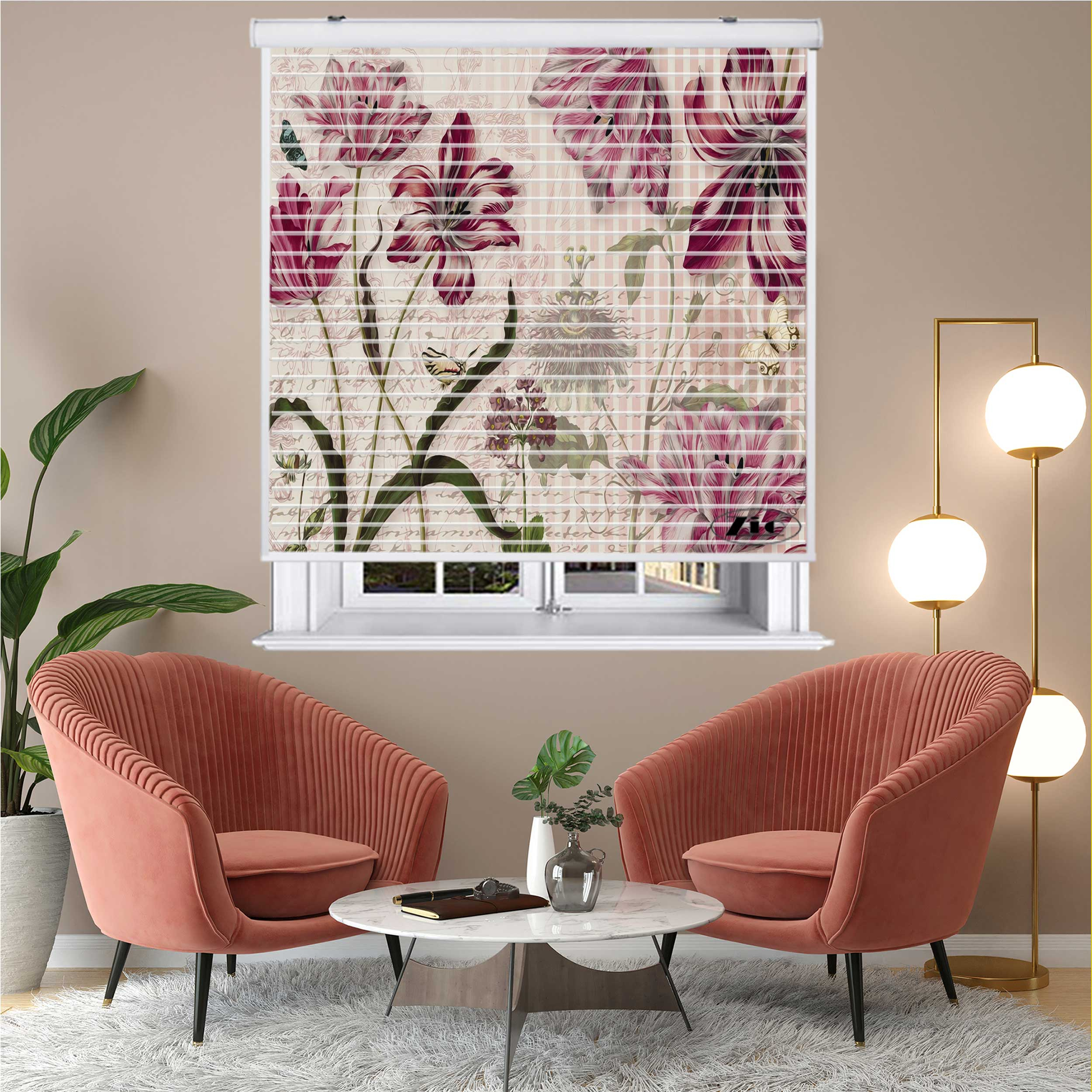 پرده زبرا زیو مدل سیلوئت 3D1450 سایز 150x150 سانتی متر