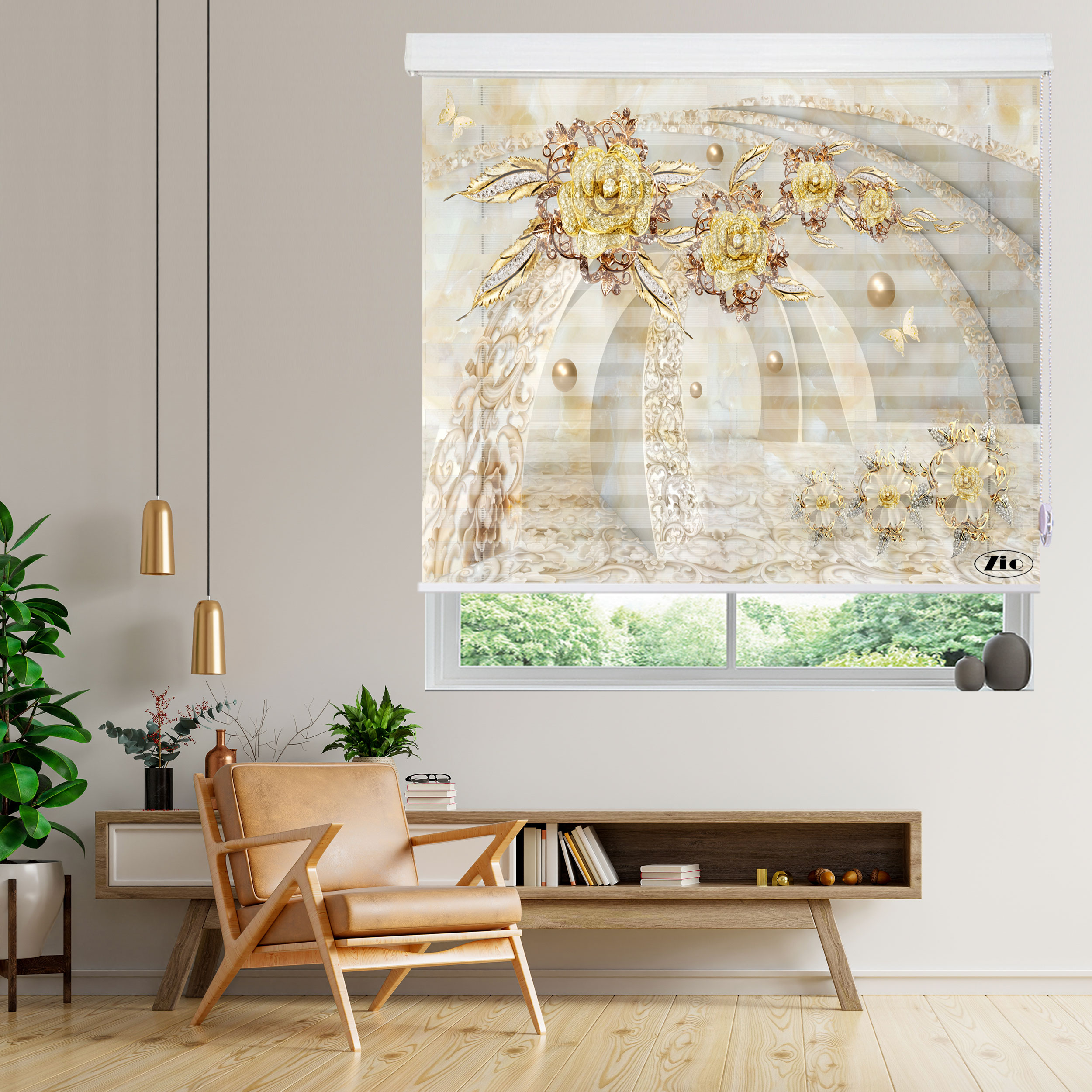 پرده زبرا زیو مدل 3D-1022 سایز 100x200 سانتی متر