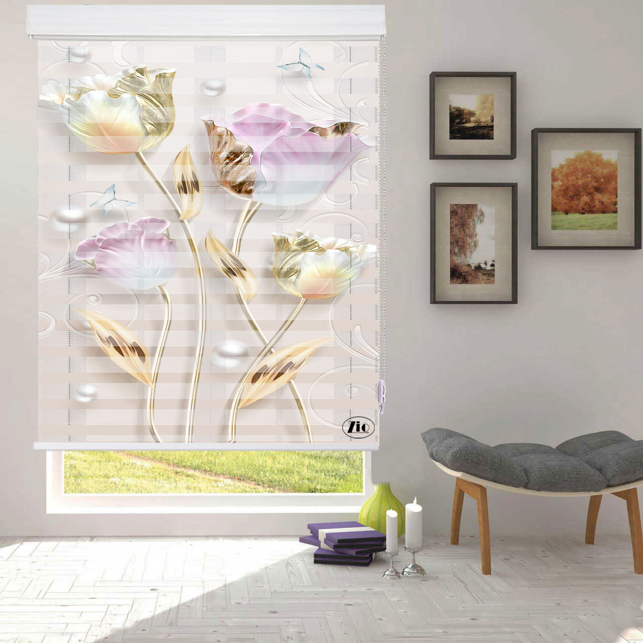 پرده زبرا زیو مدل 3D-1155 سایز 150x280 سانتی متر