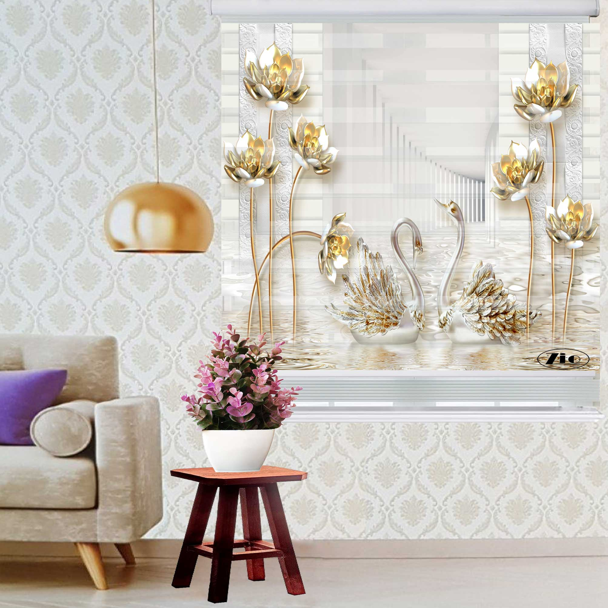 پرده زبرا زیو کد 3D1085 سایز 150x200 سانتی متر